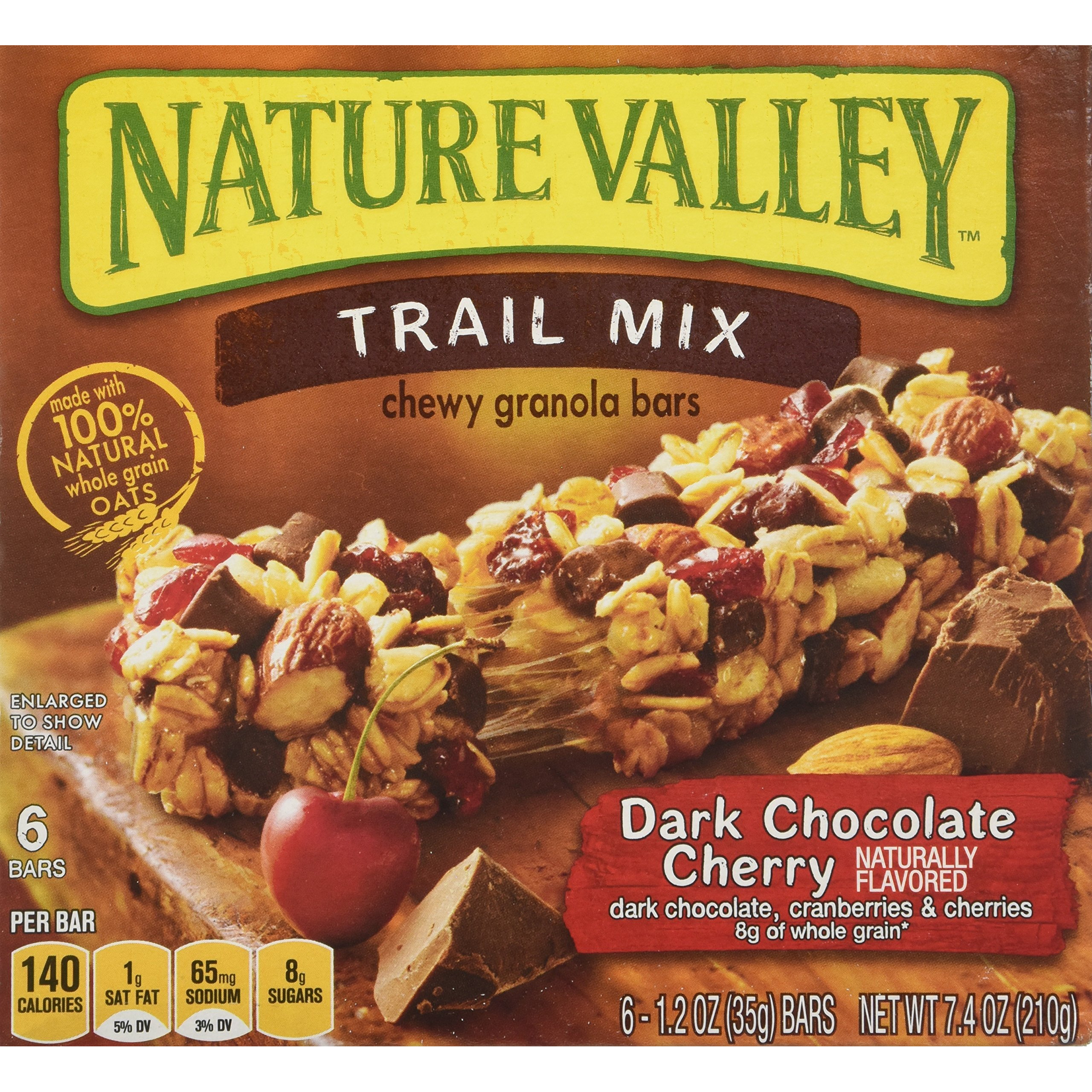 Nature Valley Chewy Trail Mix, Dark Chocolate Cherry Granola Bars 7.4 Oz (Pack Of 4)