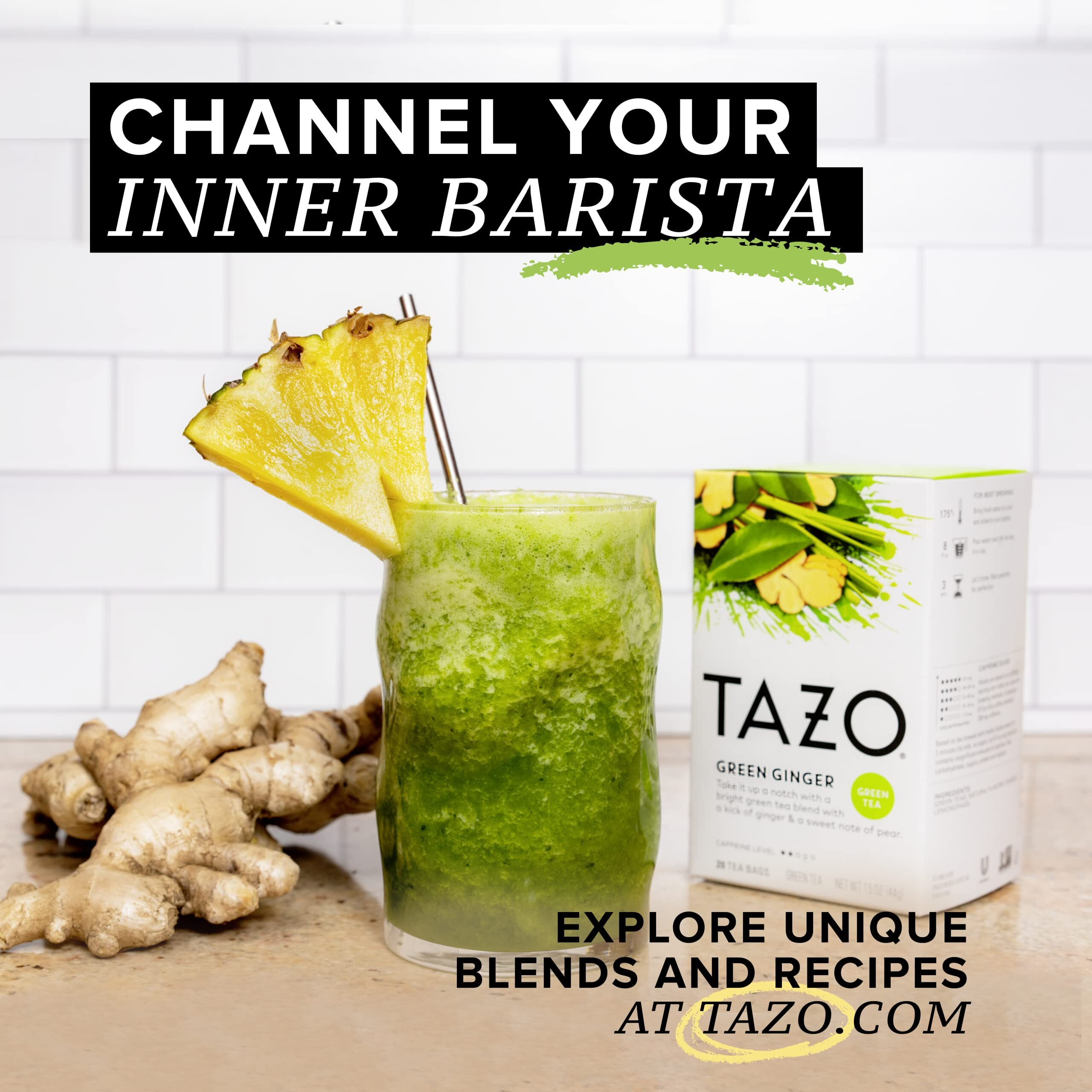 Tazo Tea Bags, Green Tea, Green Ginger, 20 Count (Pack Of 6)