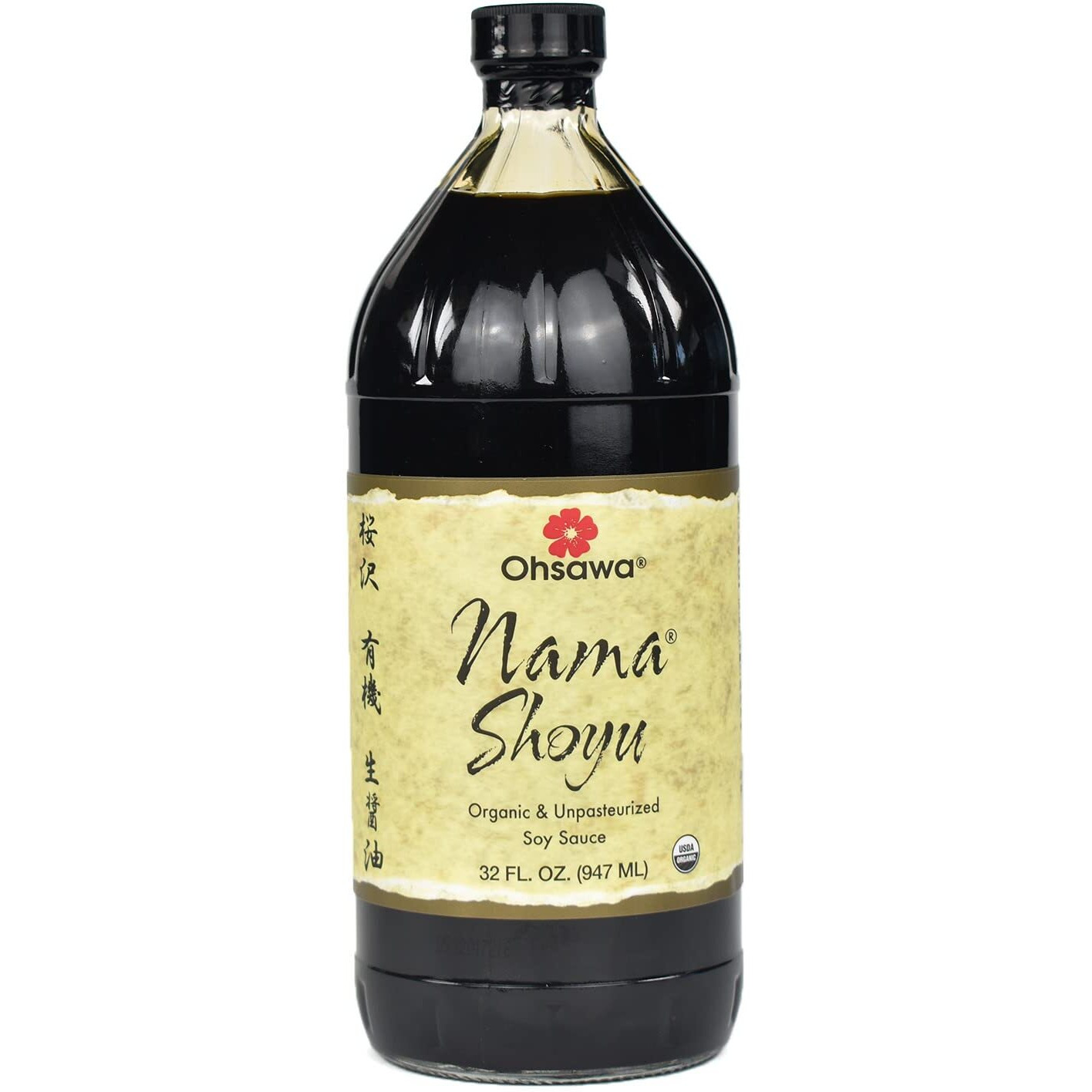 Ohsawa Nama Shoyu, Organic And Aged In 150 Year Cedar Kegs For Extra Flavor - Japanese Soy Sauce, Non-Gmo, Vegan, Kosher - 32 Oz