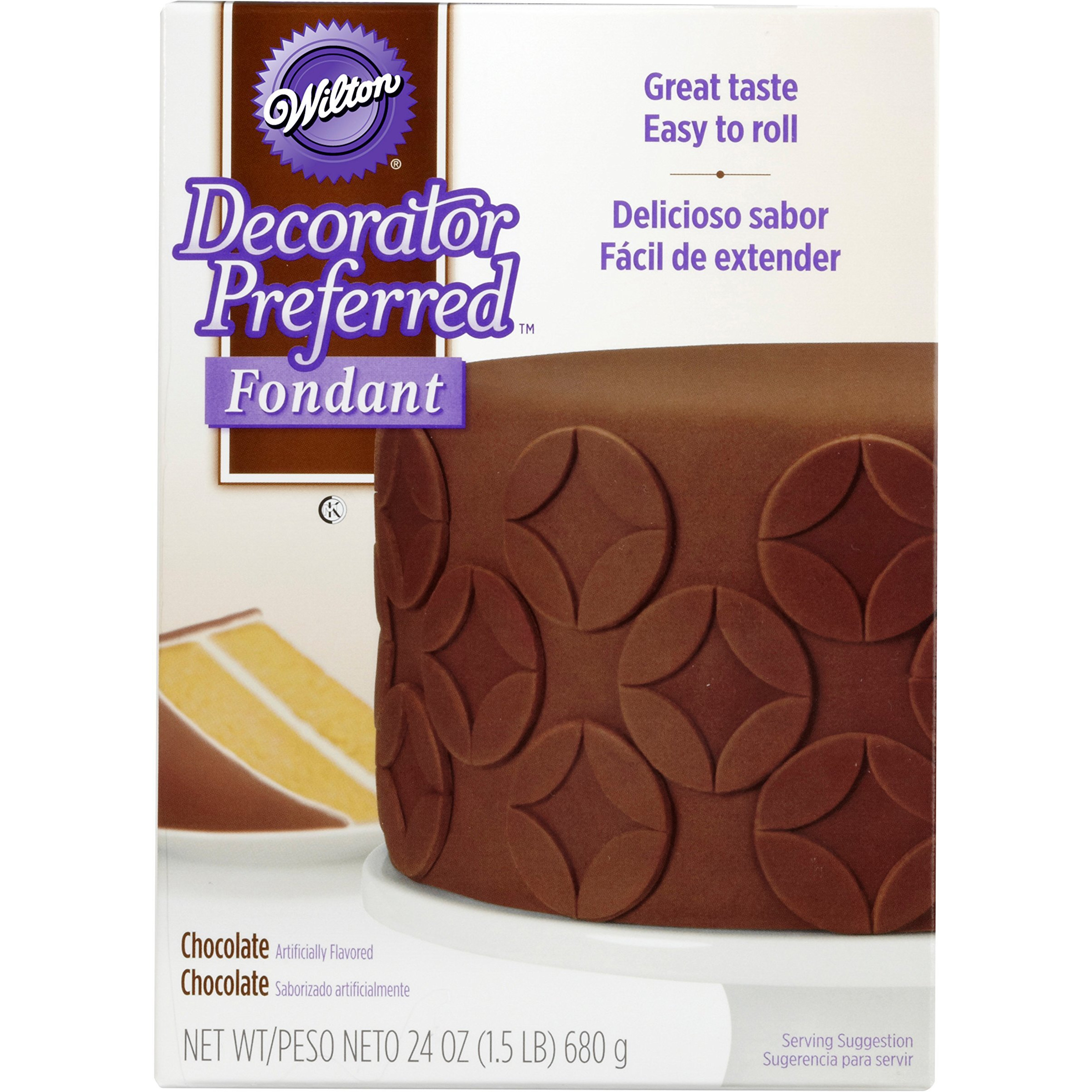 Wilton Decorator Preferred Easty To Roll Fondant For Cakes, Cupcakes And Other Fun Desserts, 24 Ounce, Chocolate
