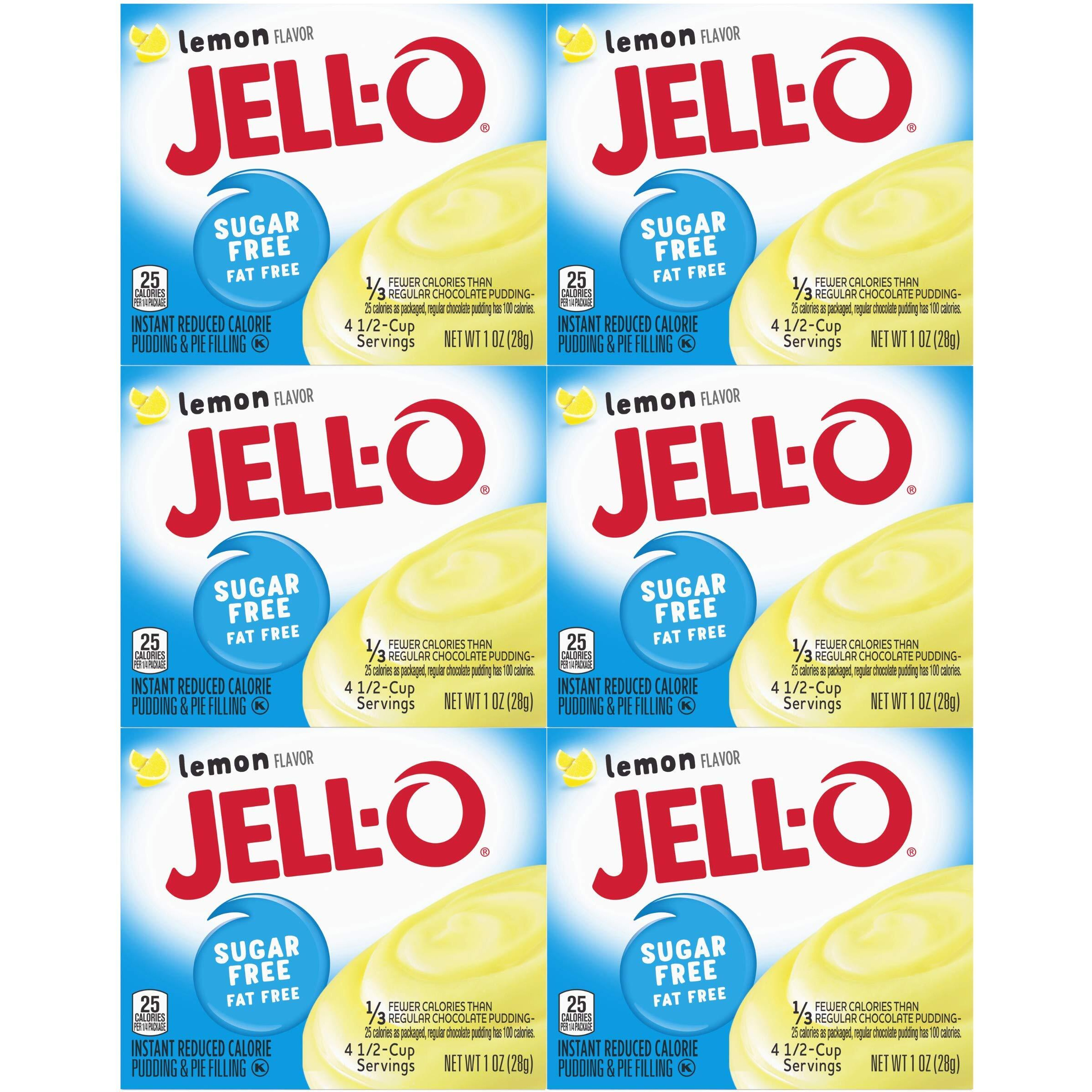 Jell-O Instant Lemon Sugar-Free Fat Free Pudding & Pie Filling (1 Oz Boxes, Pack Of 6)