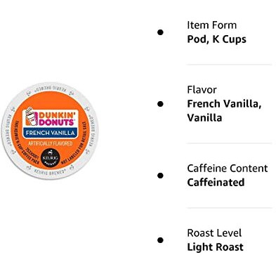 Dunkin' Donuts French Vanilla Coffee K-Cups 96 Ct