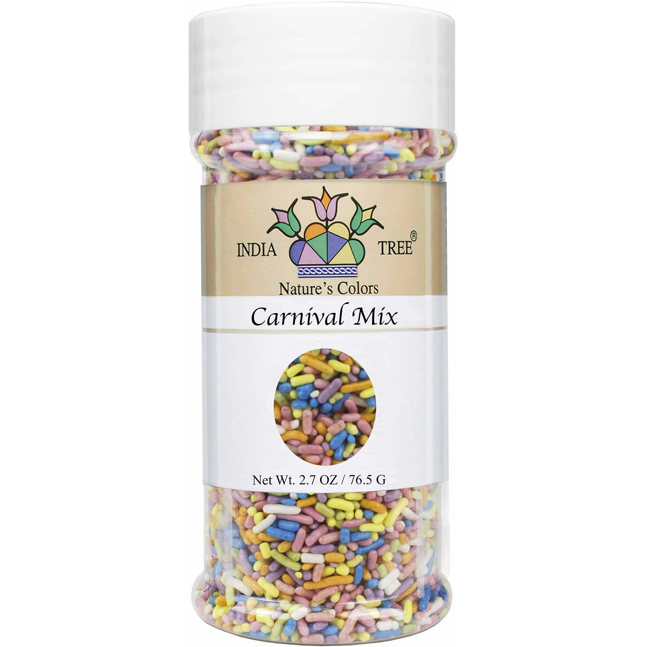 Nature's Colors, Carnival Mix, Sugar Sprinkles For Baking And Decorating, Large, 6.0 Oz Jar (Pack Of 1)