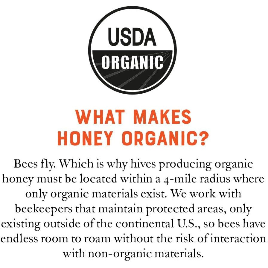 Nate's Organic 100% Pure, Raw & Unfiltered Honey - Usda Certified Organic - 32Oz. Squeeze Bottle