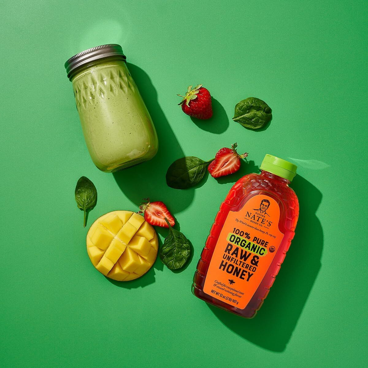 Nate's Organic 100% Pure, Raw & Unfiltered Honey - Usda Certified Organic - 32Oz. Squeeze Bottle