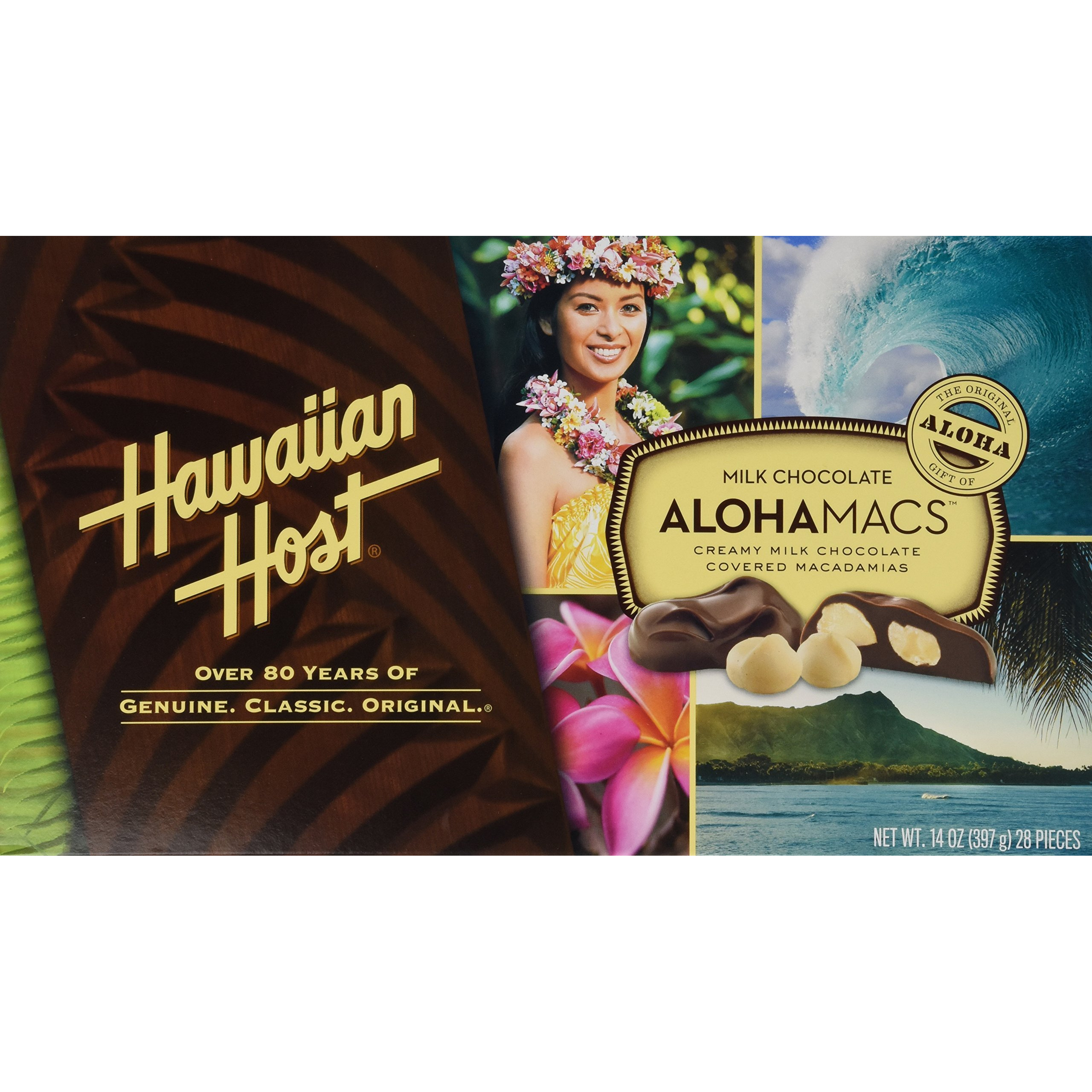 Hawaiian Host Alohamacs Milk Chocolate The Original Chocolate Covered Macadamia Nut, 14 Ounce