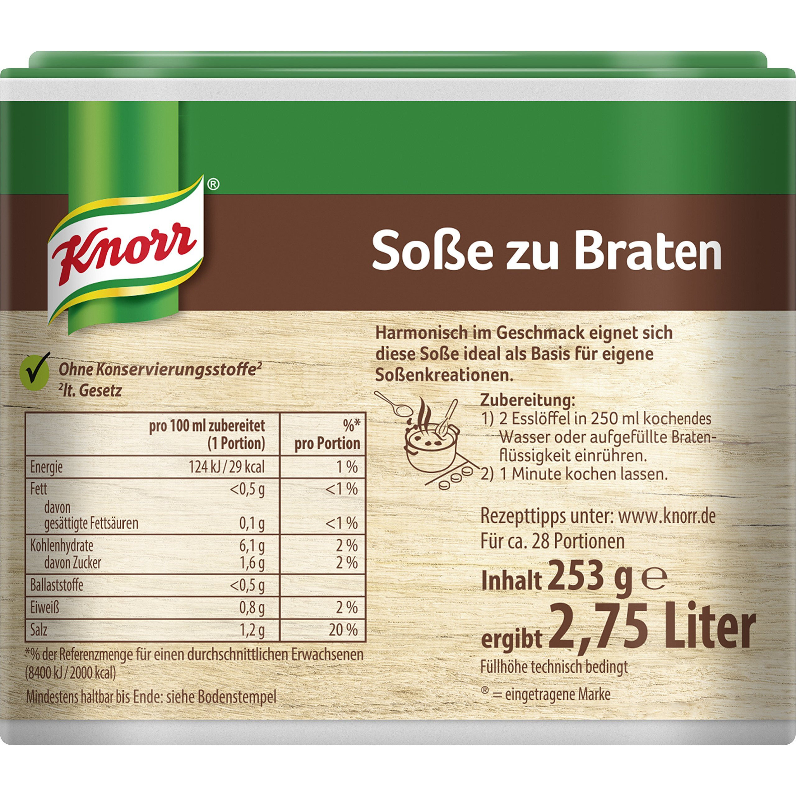 Knorr Roast Gravy ( Sosse Zum Braten ) For 2.75 Liter