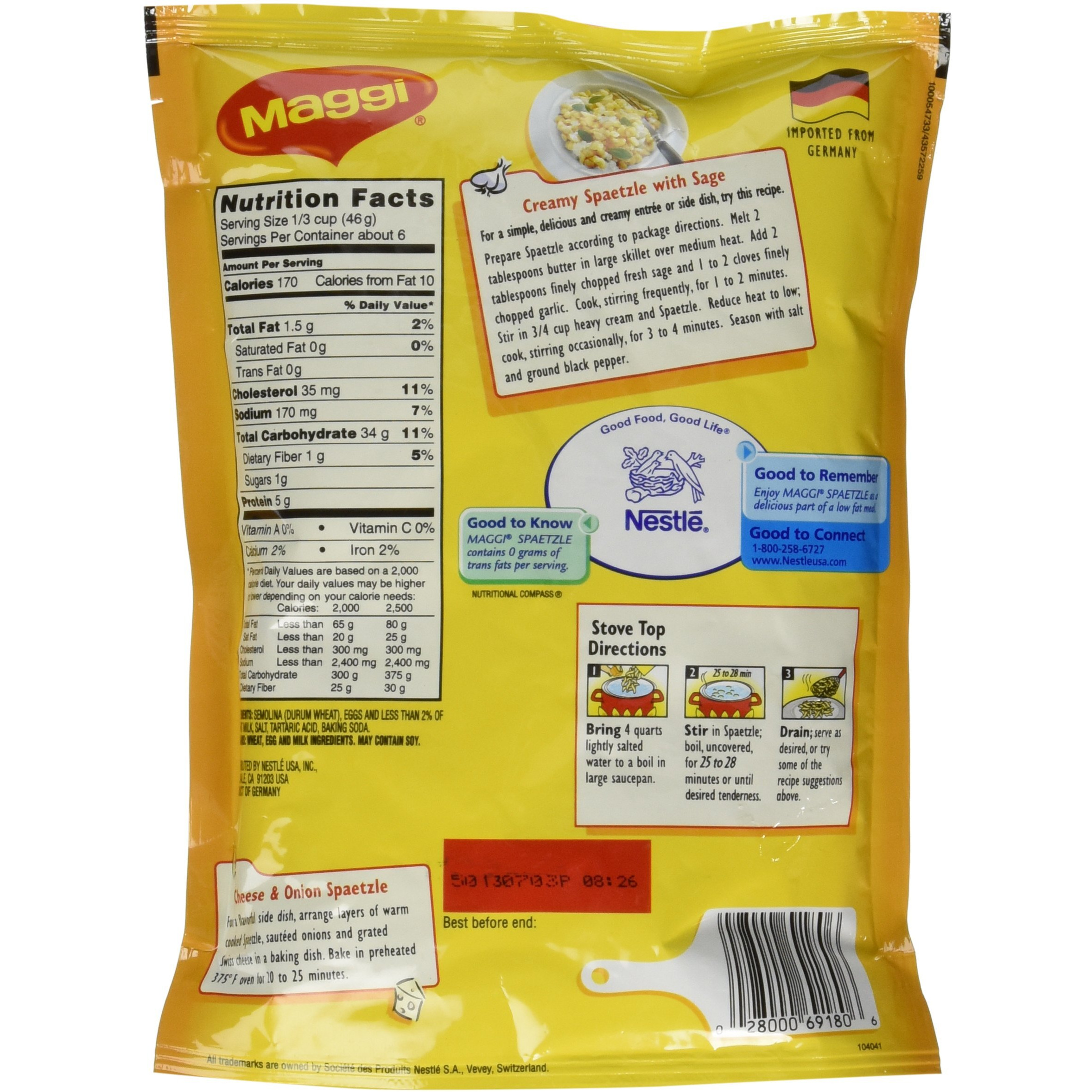 Maggi Spaetzle, Authentic German Dumplings (10.5 Ounce)