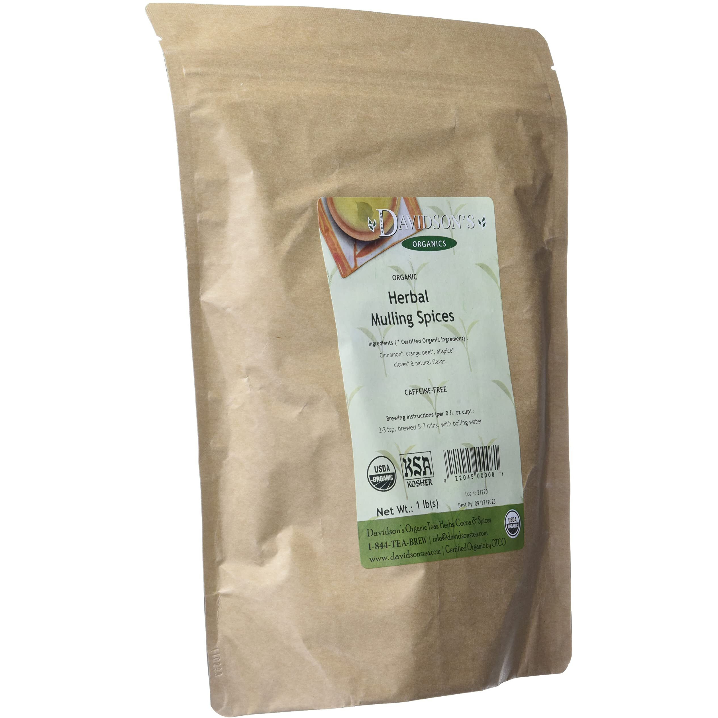 Davidson's Organics, Herbal Mulling Spices, Loose Leaf Tea, 16-Ounce Bag