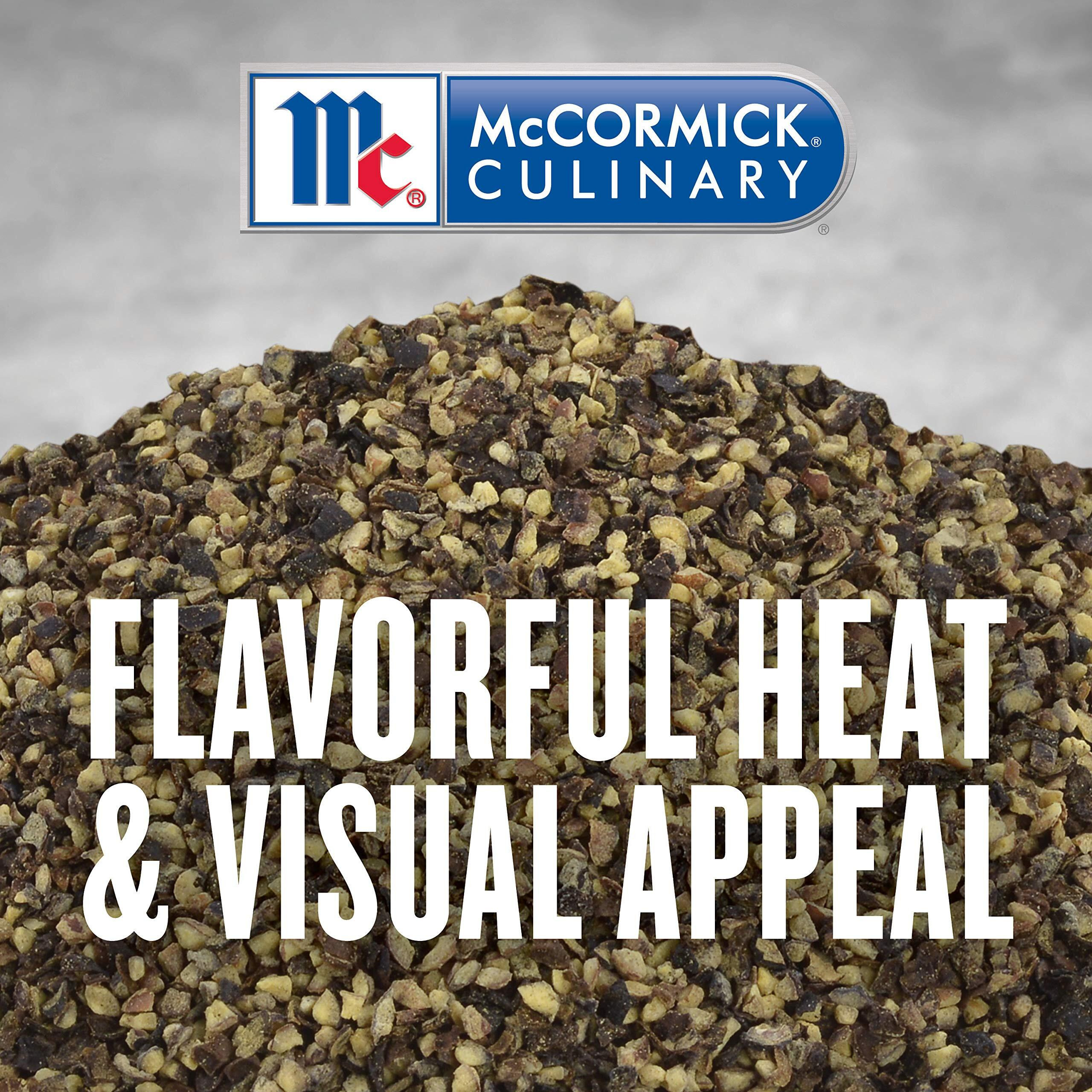 Mccormick Culinary Cracked Black Pepper, 16 Oz - One 16 Ounce Container Of Cracked Black Peppercorns For Garnishes, Best With Kabobs, Steak, Marinades, Tossed Salads And More