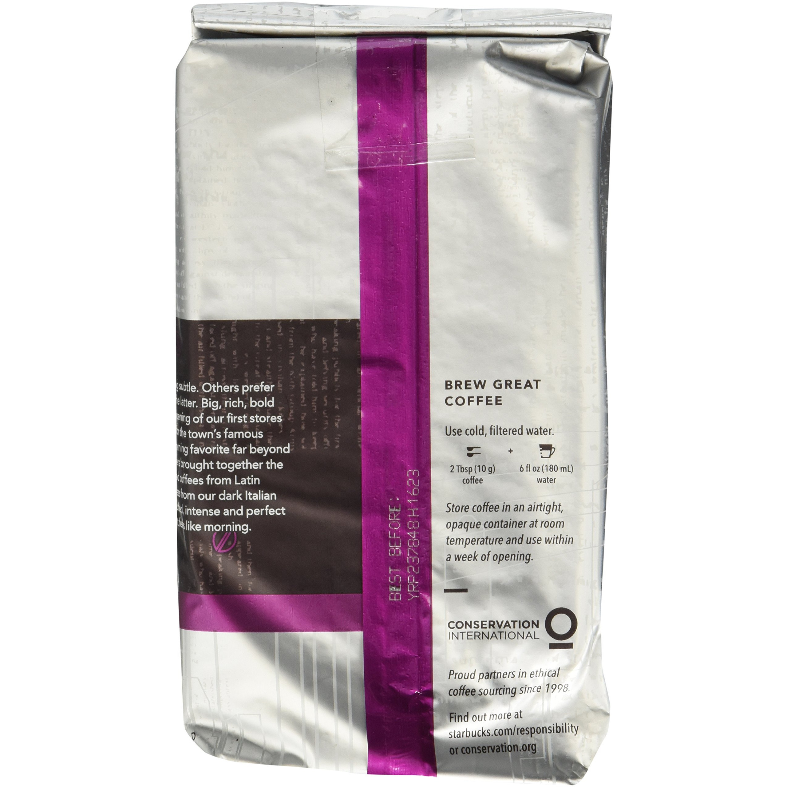 Starbucks Ground Coffee, Morning Joe, Dark Roast Coffee, Notes Of Baking Chocolate & Dried Fruit, Ground 100% Arabica Coffee, 12-Ounce Bag (Pack Of 3)