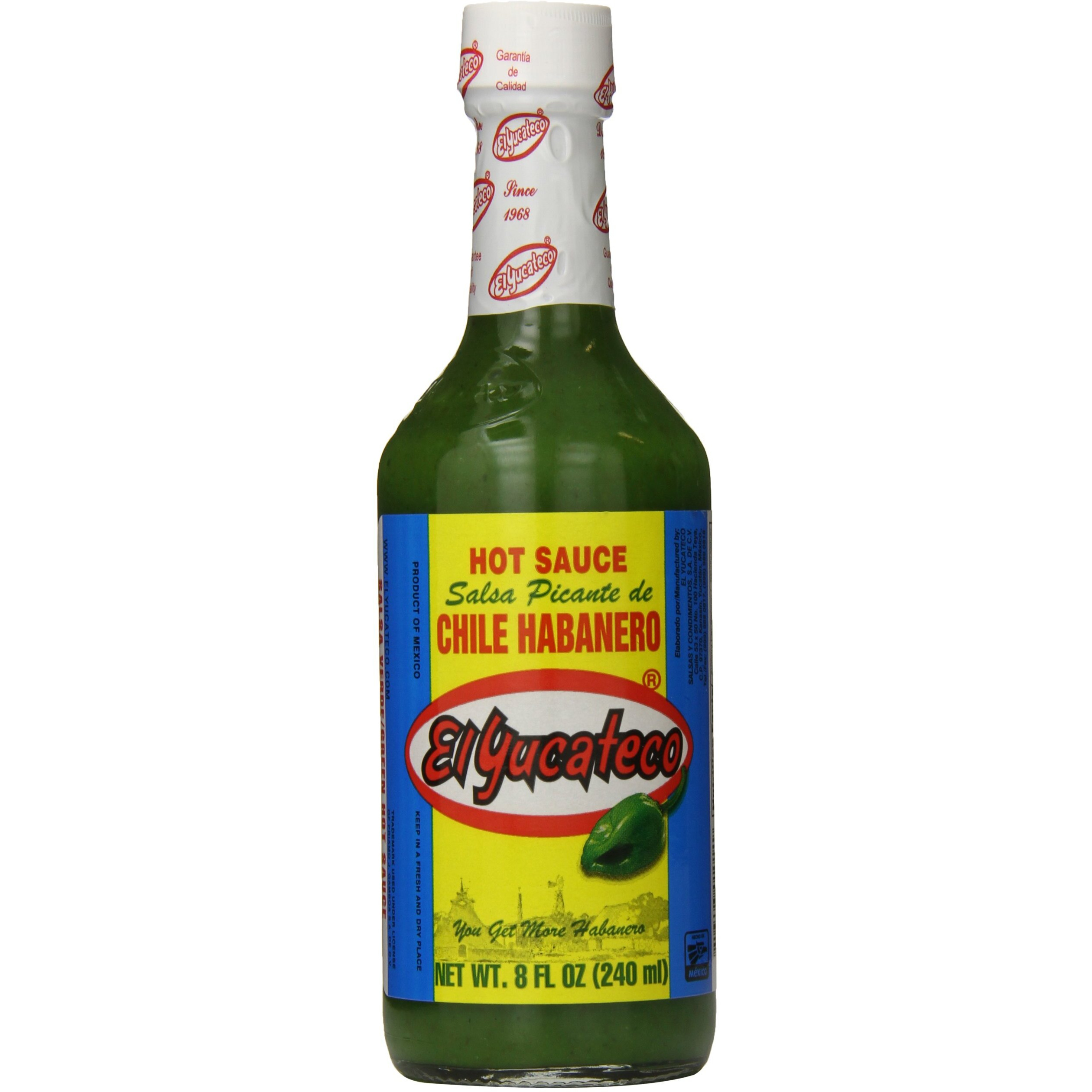 El Yucateco Green Habanero Hot Sauce 8 Oz