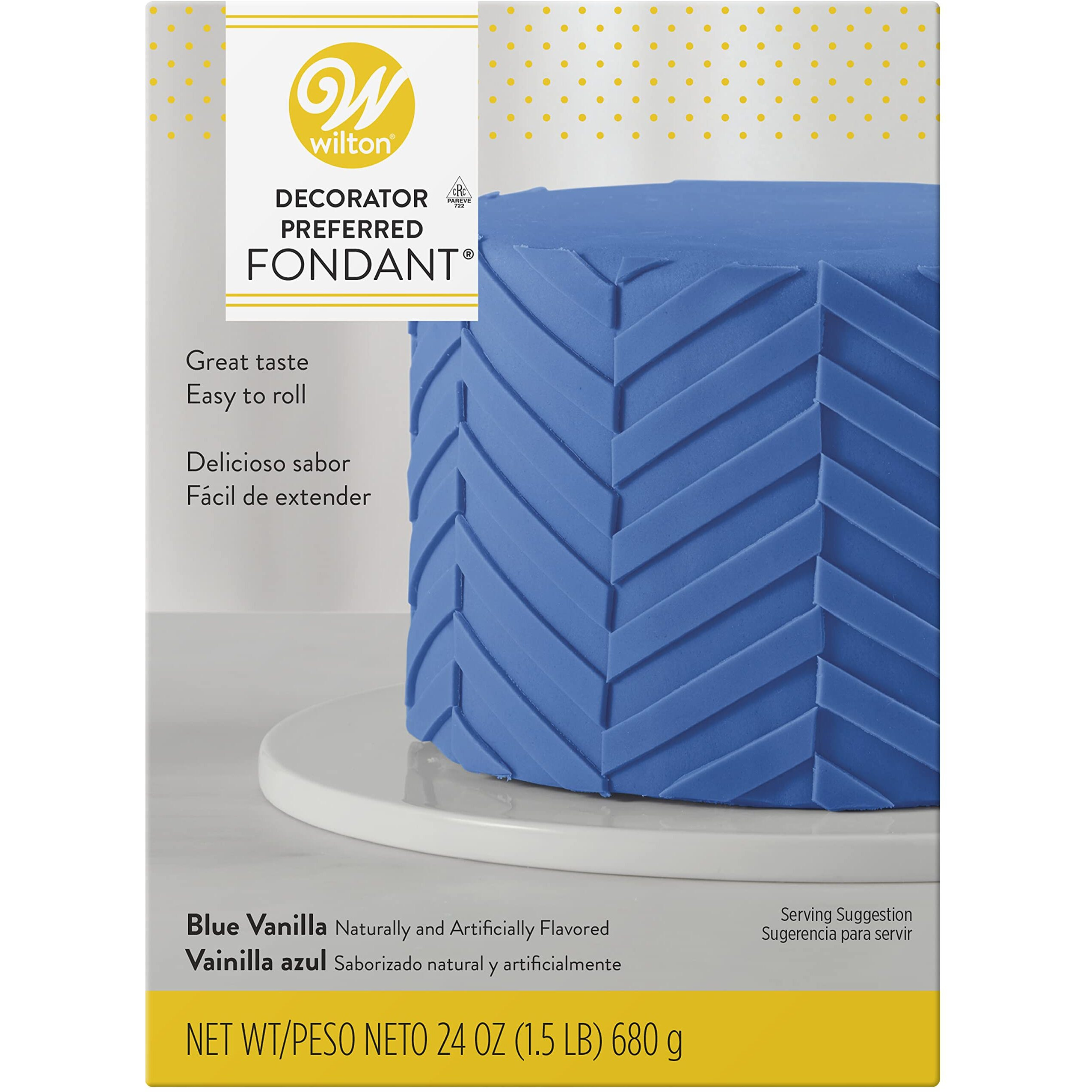 Wilton Decorator Preferred Easty To Roll Fondant For Cakes, Cupcakes And Other Fun Desserts, 24 Ounce, Royal Blue