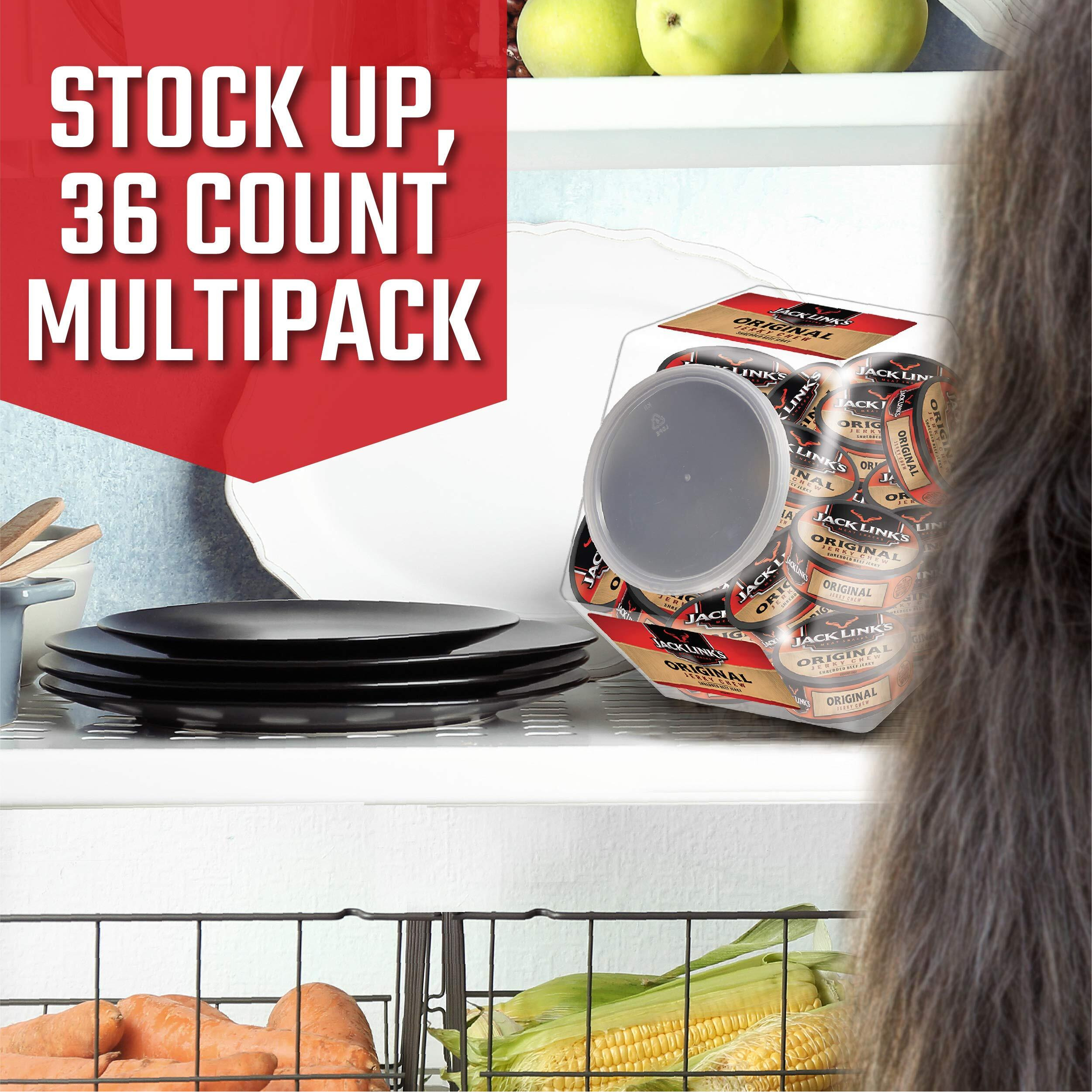 Jack Link's Beef Chew, Shredded Beef Jerky, Made With Premium Beef, Original Flavor, 0.32 Oz Per Snack Tin, 11.52 Ounce Total, 0.31 Ounce (Pack Of 36)