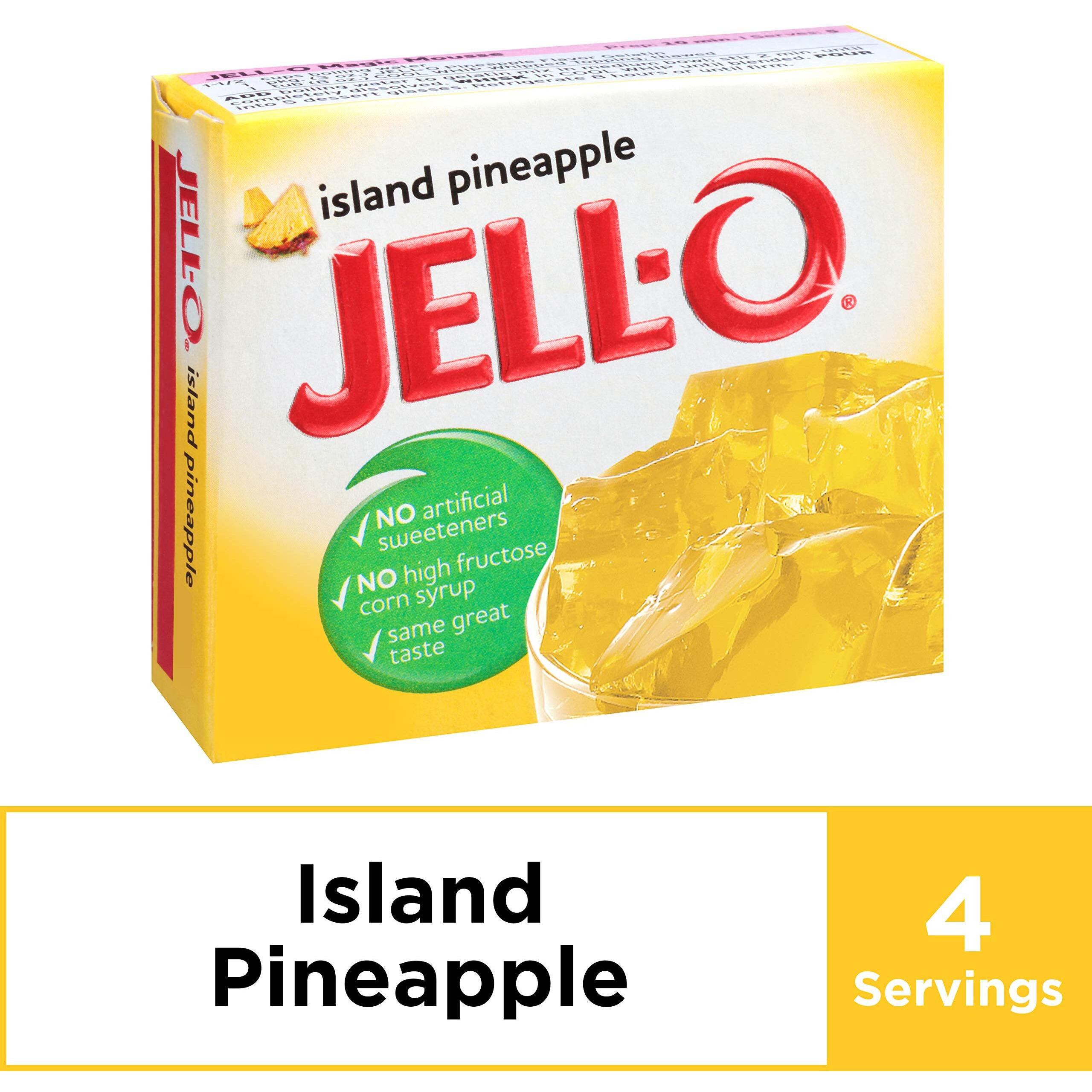 Jell-O Island Pineapple Gelatin Mix, 3 Oz Boxes (Pack Of 4)