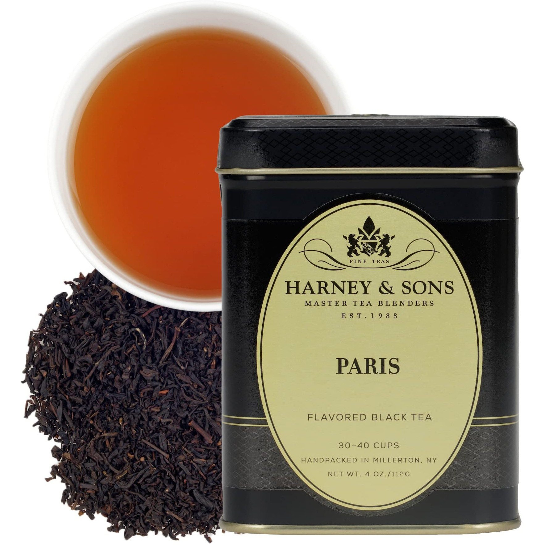 Harney & Sons Paris Tea , 4 Oz Loose Leaf Black Tea W/ Caramel And Fruit Flavors