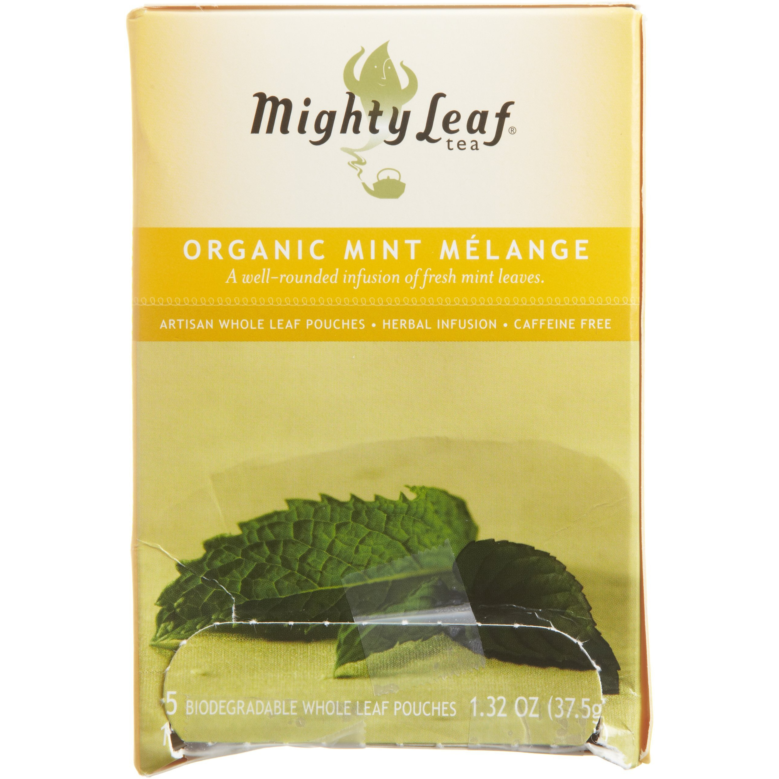 Mighty Leaf Organic Tea, Mint Melange, 15-Count Whole Leaf Pouches 1.32 Oz (Pack Of 3)
