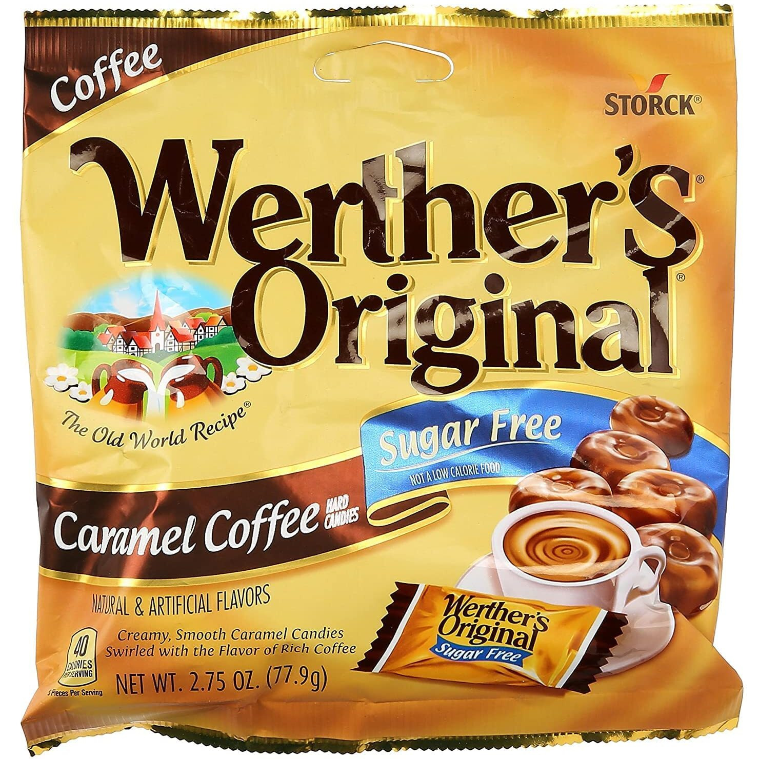 Werther's, Original Hard Candy, Caramel Coffee, Sugar Free, 2.75Oz Bags (Pack Of 4)