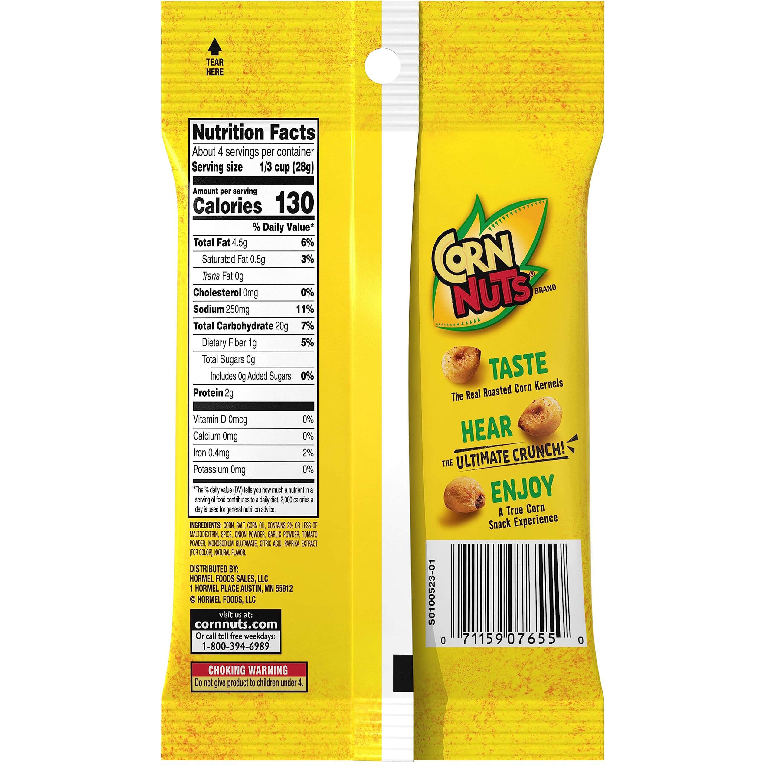 Corn Nuts Chile Picante Con Limon Crunchy Corn Kernels Snack, 4 Ounce Bag (Pack Of 12)