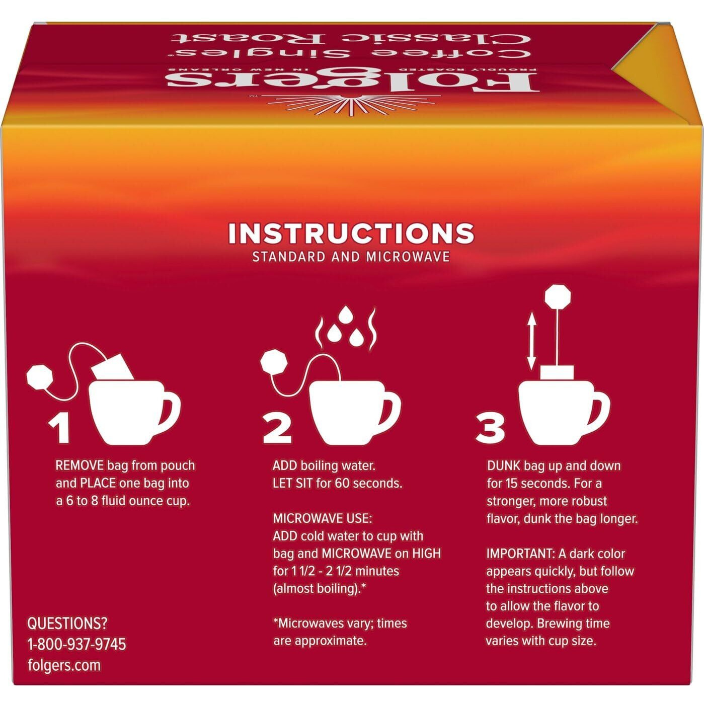 Folgers Coffee Singles (19 Per Box)