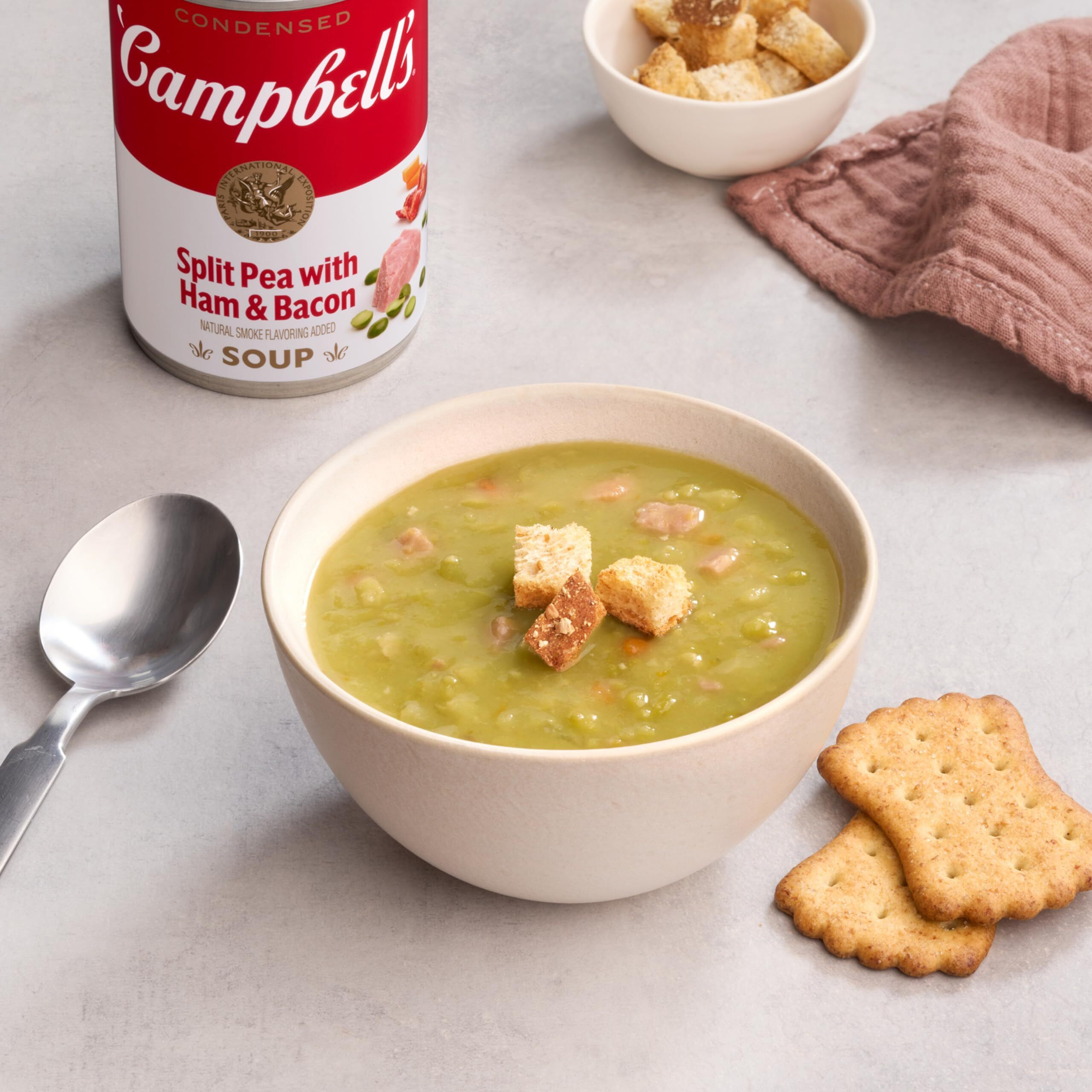 Campbell's Condensed Split Pea Soup With Ham And Bacon, Natural Smoke Flavoring Added, 11.5 Oz Can (12 Pack)