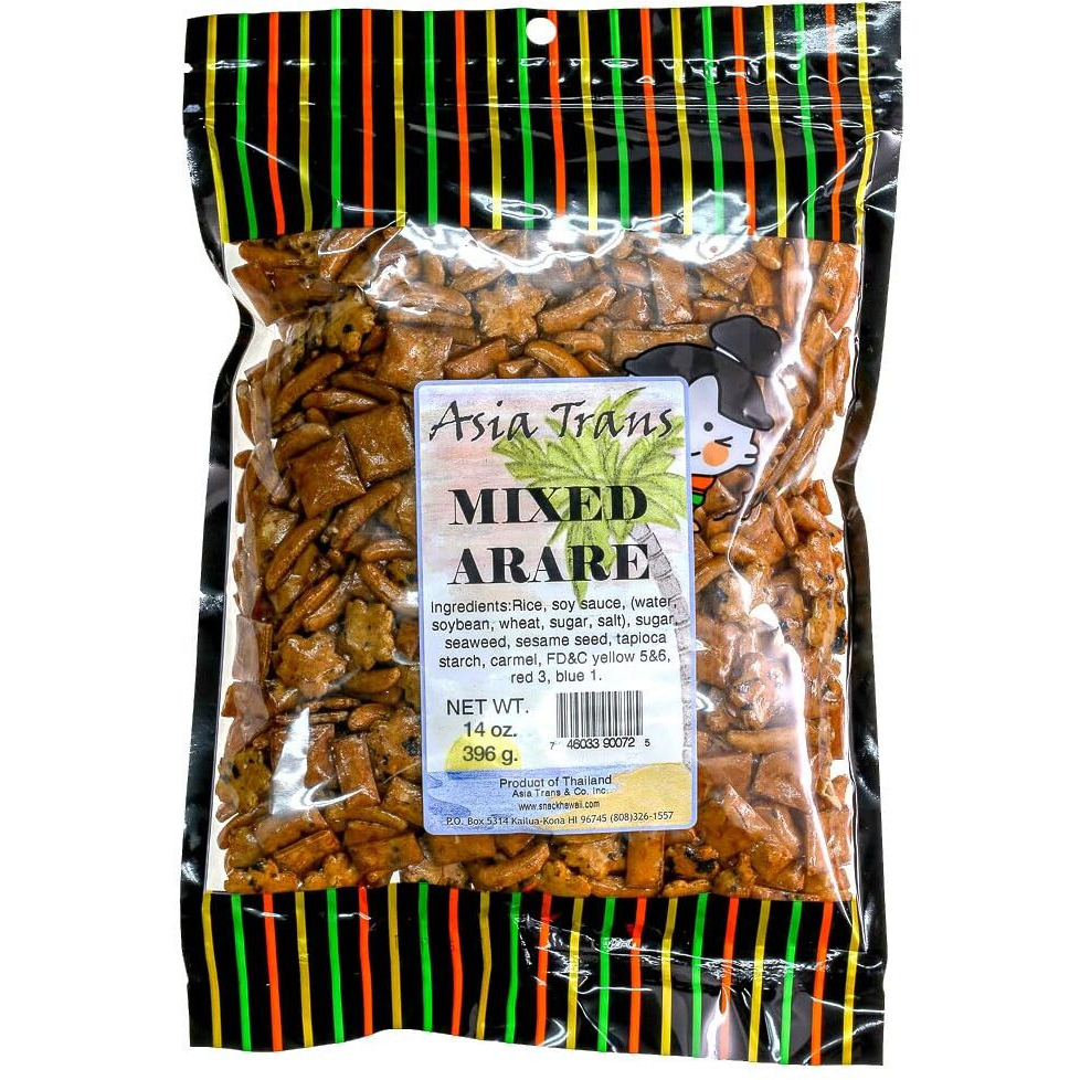 Asia Trans Mixed Arare Rice Crackers - Hawaiian Favorite - Sweet & Salty Japanese Crunchy Gourmet Trail Mix Snack
