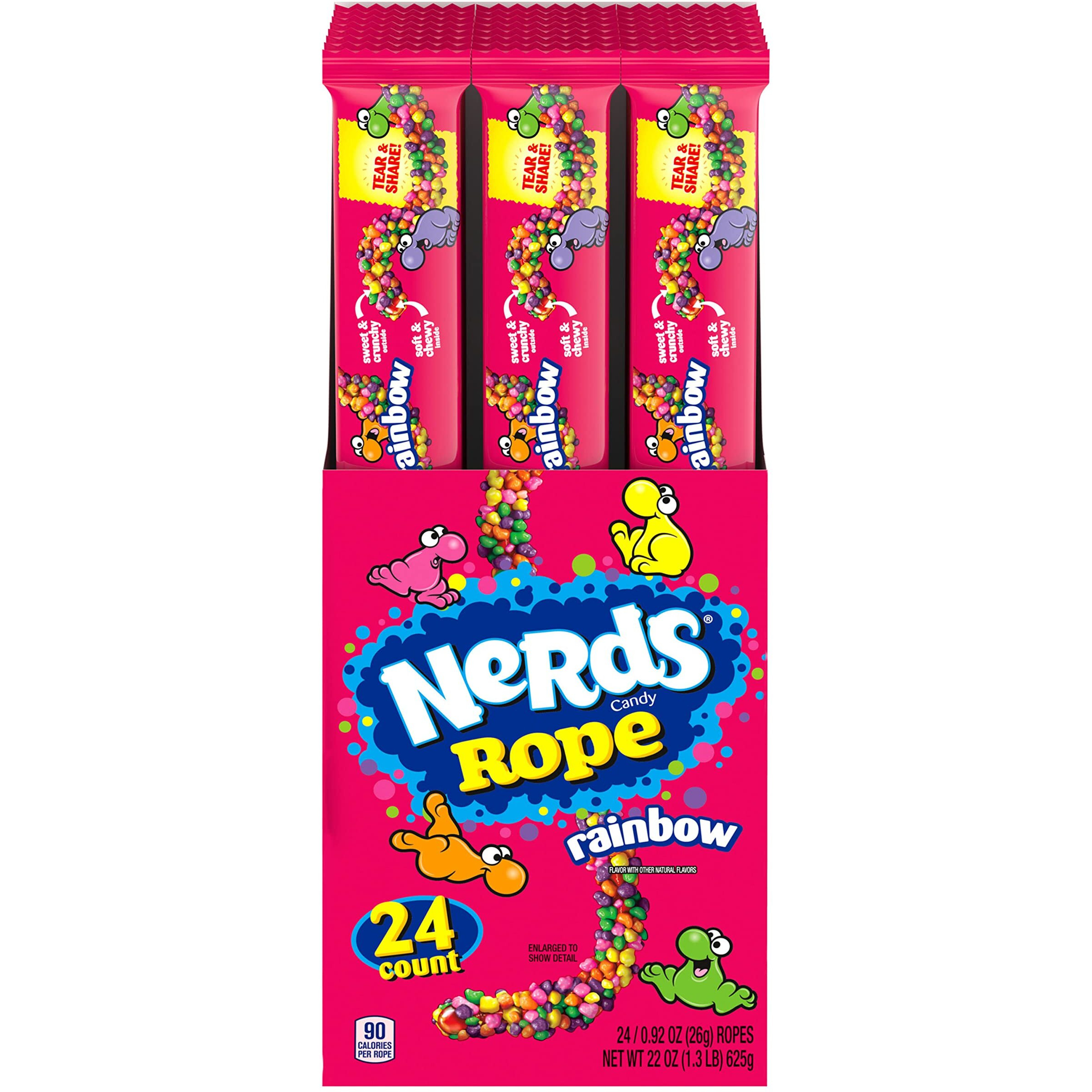 Nerds Rope Candy, Rainbow, 0.92 Ounce (Pack Of 24)