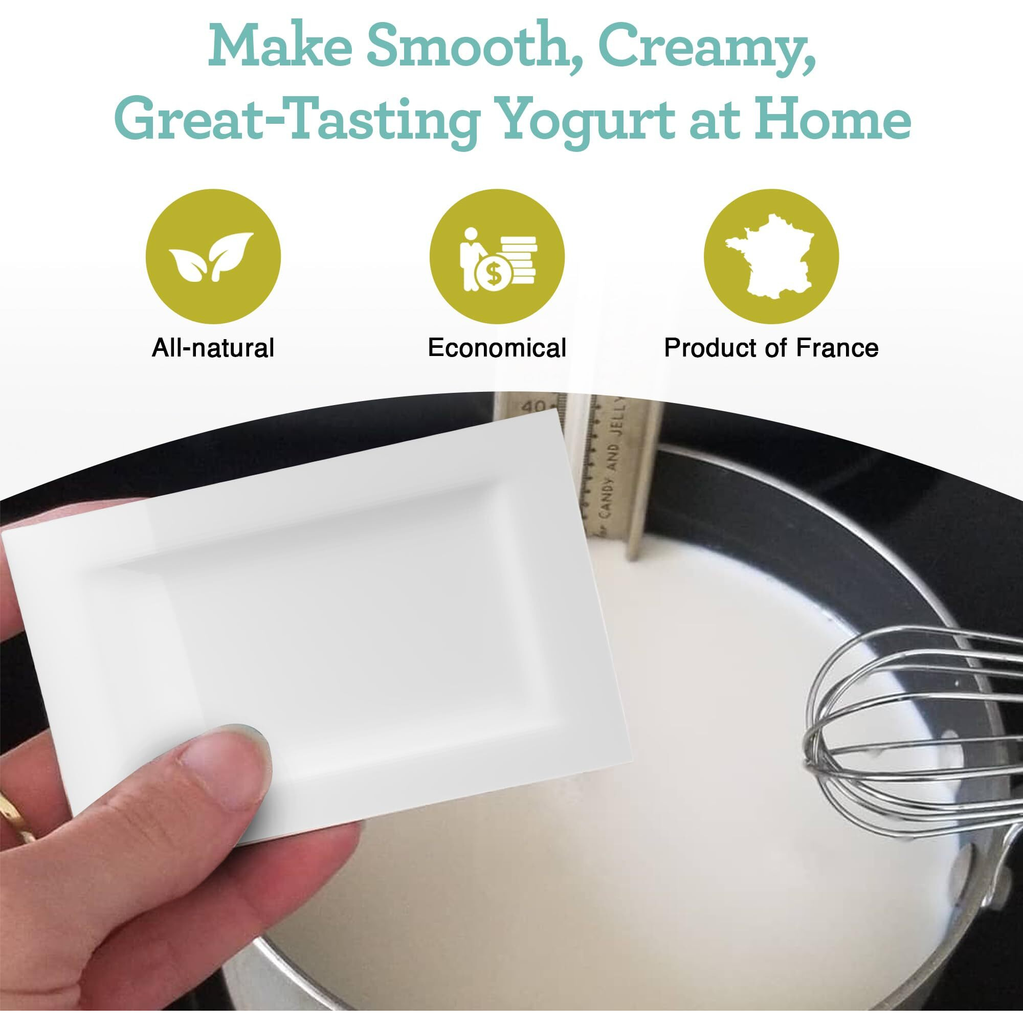 Euro Cuisine Ri1020 All Natural Yogurt Culture Starter - Perfect For Dairy Free, Whole Milk, Protein Yogurt - Probiotic Yogurt Pouches For Smooth, Creamy Homemade Yogurt