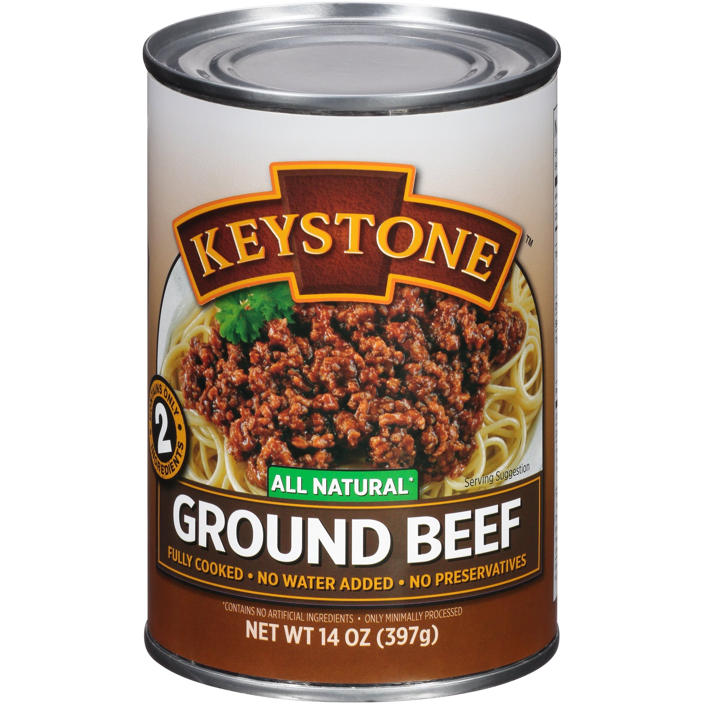 Keystone Meats All Natural Canned Beef, Ground, 14 Ounce