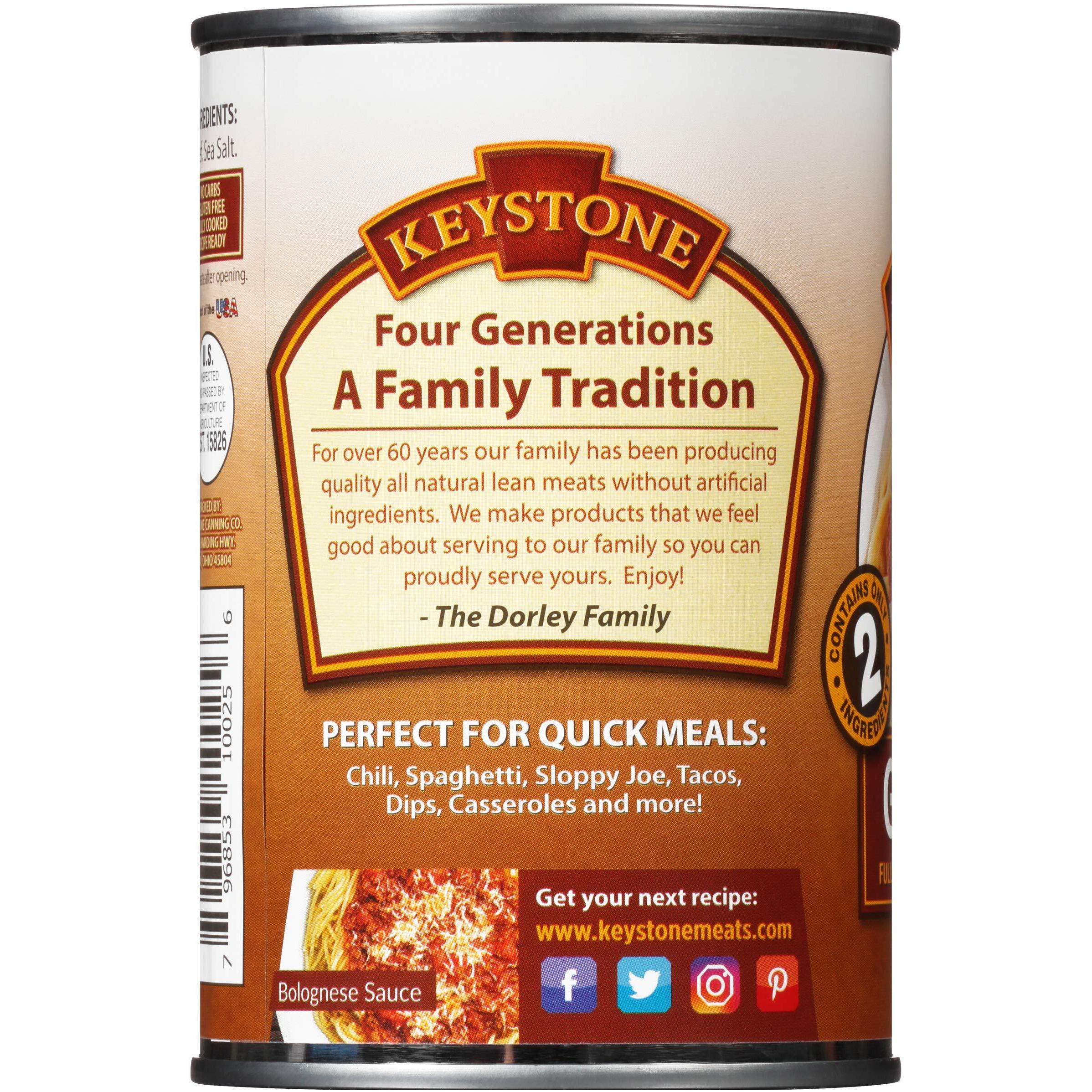 Keystone Meats All Natural Canned Beef, Ground, 14 Ounce