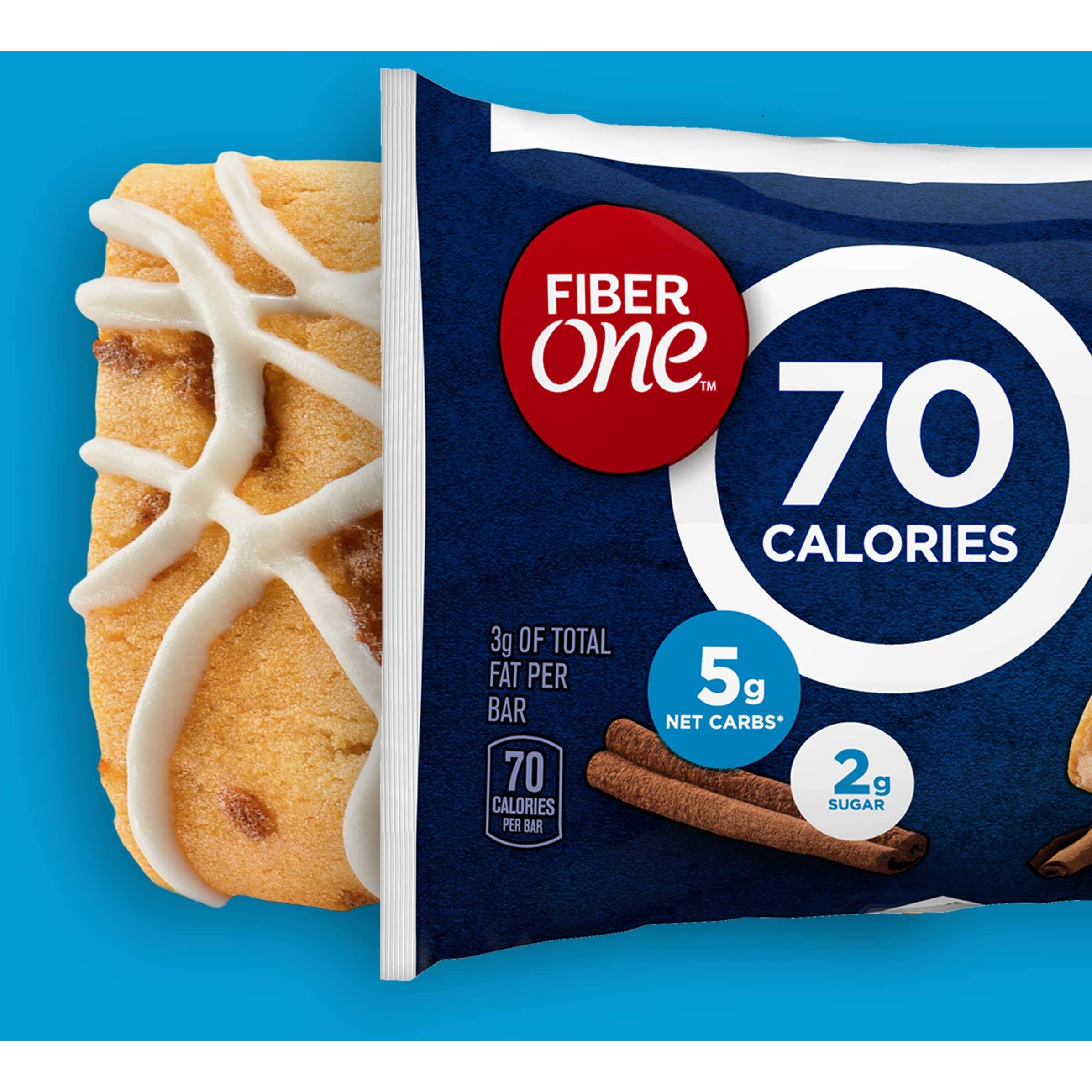 Fiber One 70 Calorie Soft-Baked Bars, Cinnamon Coffee Cake, 12 Ct (Pack Of 4)