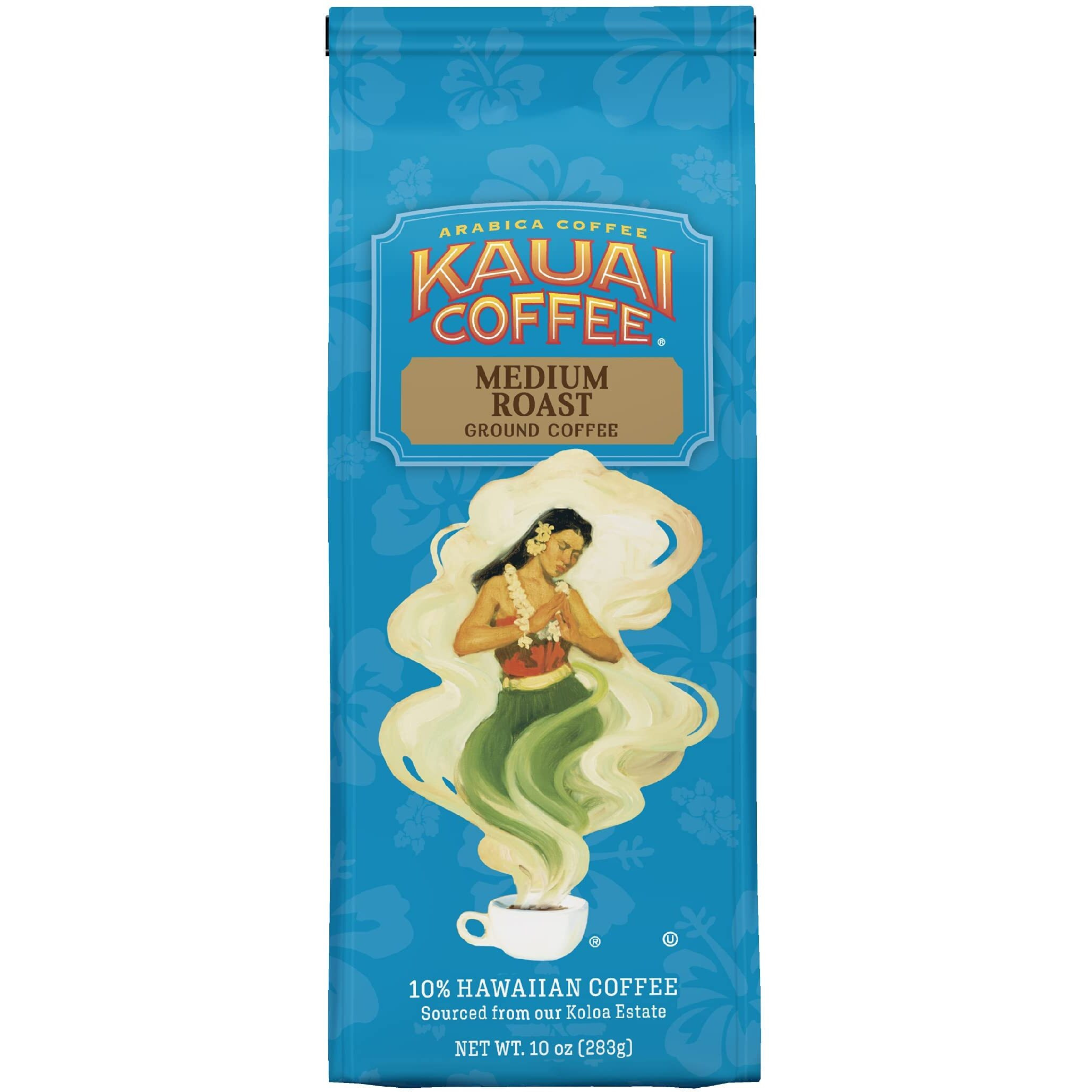 Kauai Hawaiian Ground Coffee, Koloa Estate Medium Roast (10 Ounce) - Gourmet Arabica Coffee From Hawaii's Largest Coffee Grower, Bold, Rich Blend