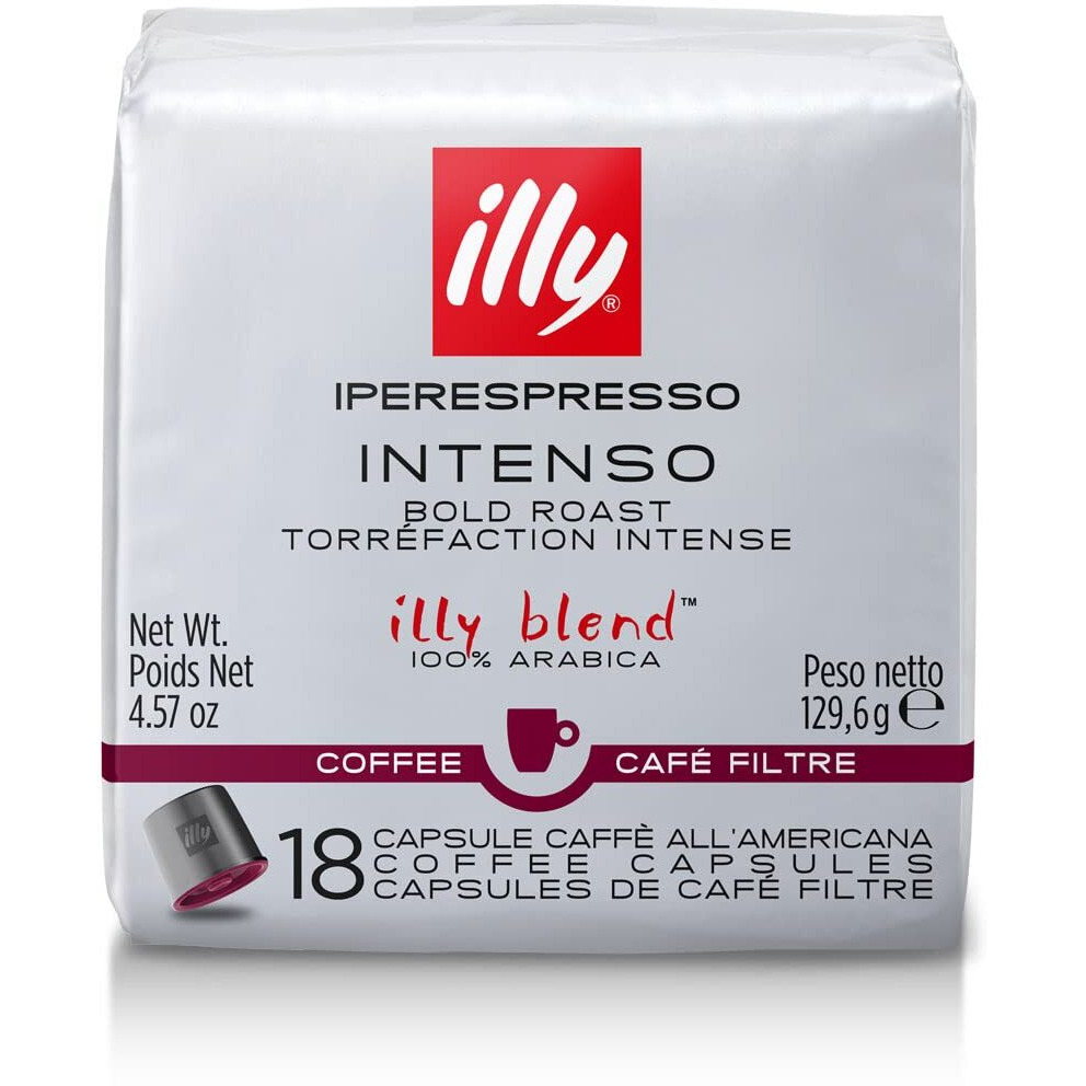 Illy Coffee Iperespresso Capsules - Single-Serve Coffee Capsules & Pods - Single Origin Coffee Pods - Intenso Dark Roast With Notes Of Cocoa & Fruit - For Iperespresso Capsule Machines - 18 Count