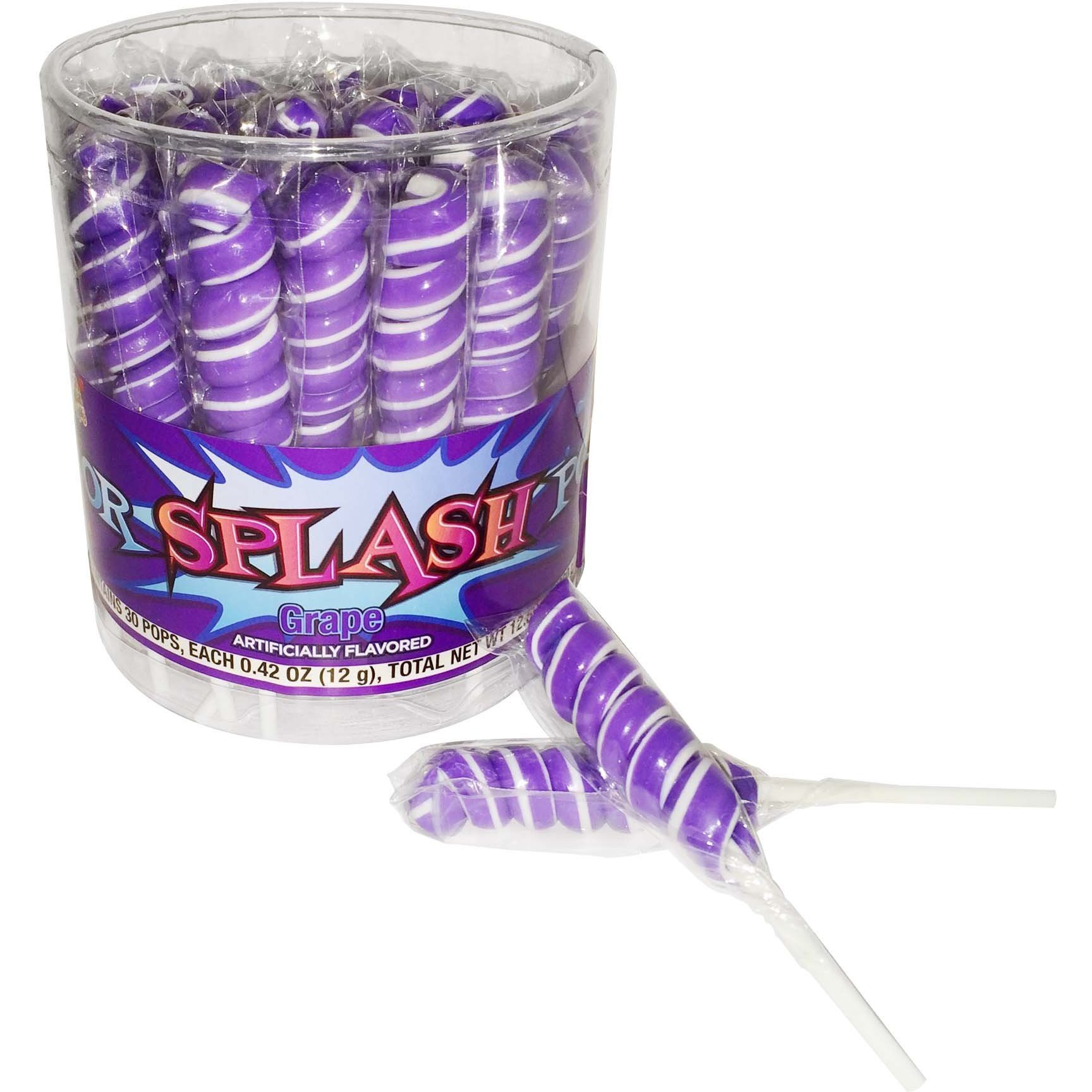 Colorsplash Lollipops Jar, 30 Pops, 12.69 Oz, Purple Grape