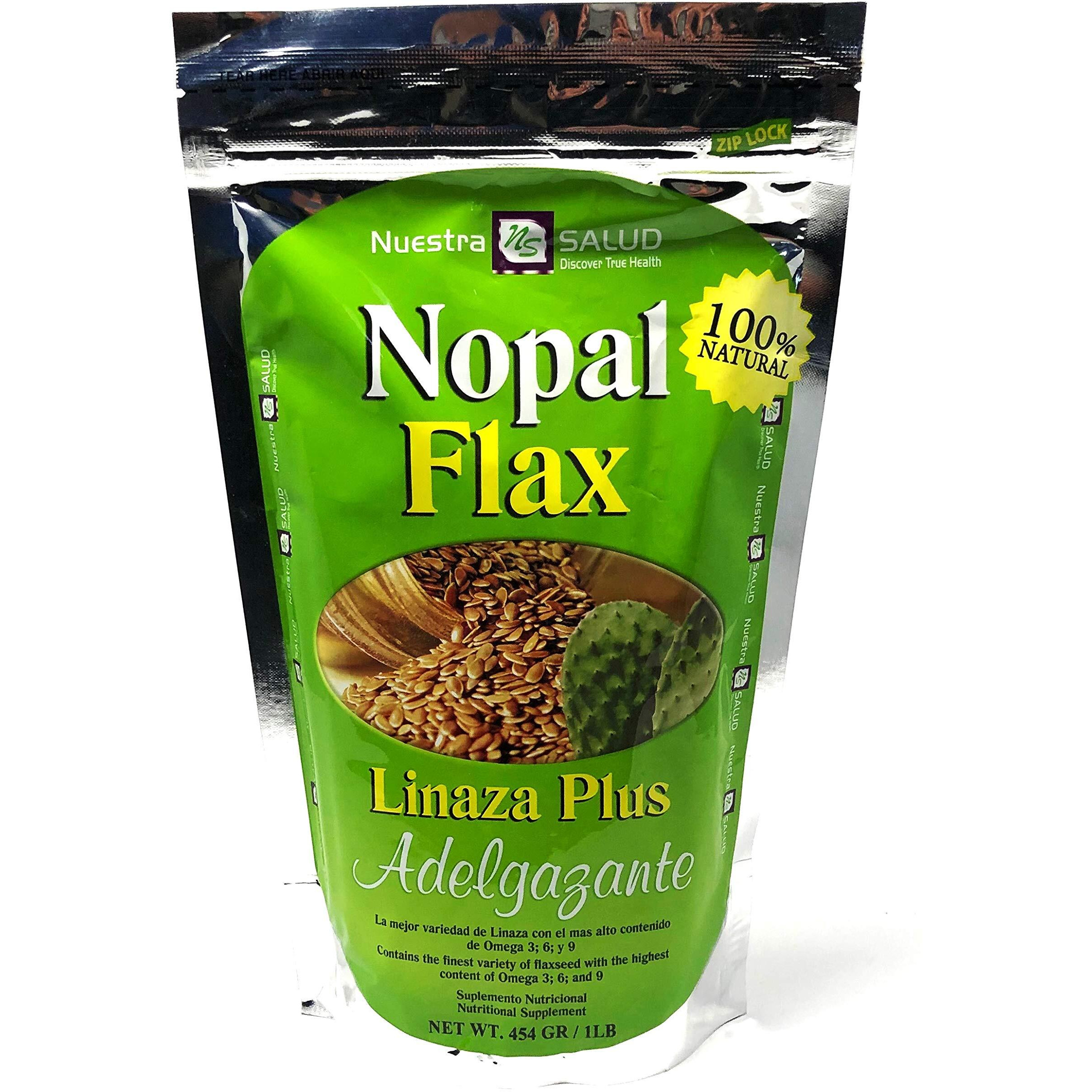 Nopal Flax Linaza Plus Original Colon Cleansing & Constipation (1Lb) 100% Natural Blend Of Ground Linaza -Senna- Lucuma- Prickly Pear (Nopal) Extremely Effective