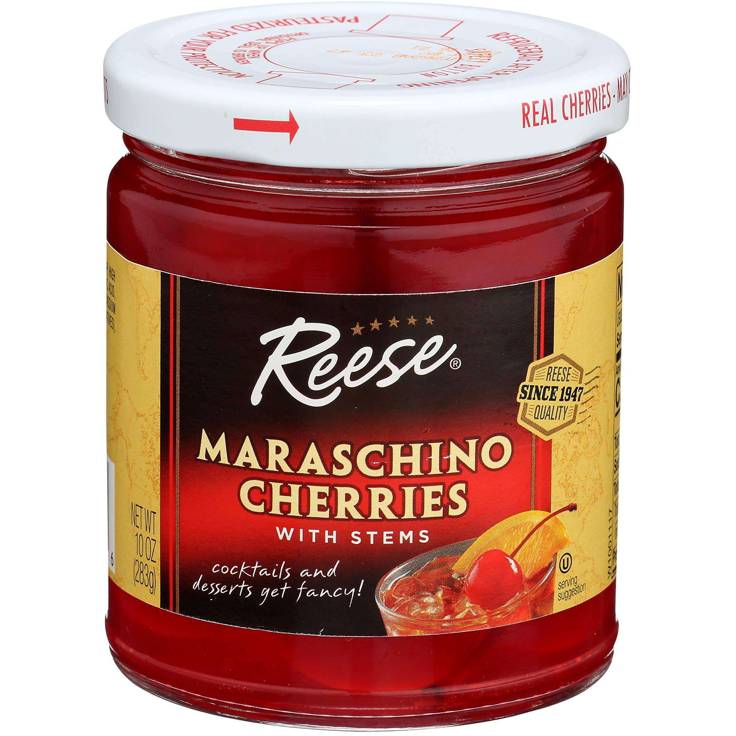 Reese Red Maraschino Cherries With Stems, 10 Oz