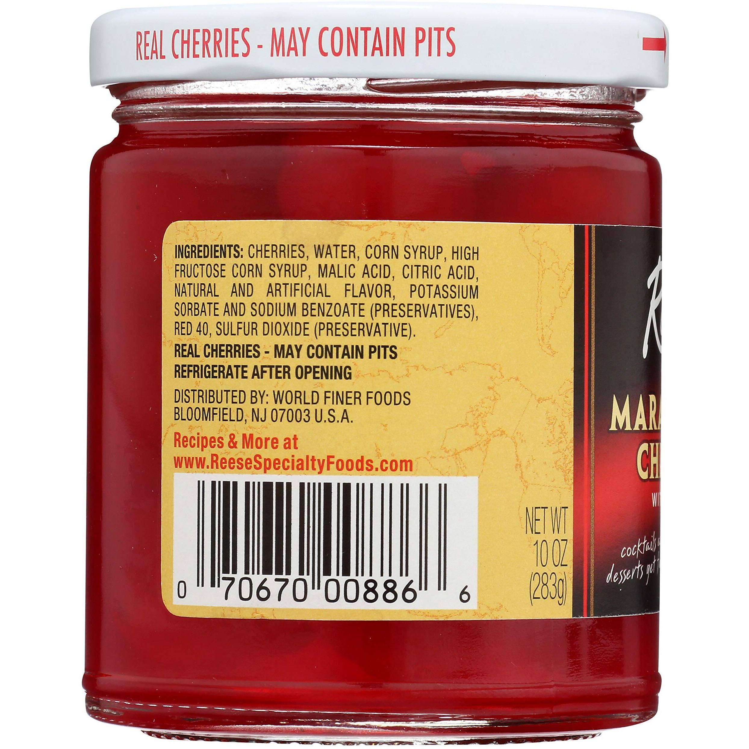Reese Red Maraschino Cherries With Stems, 10 Oz