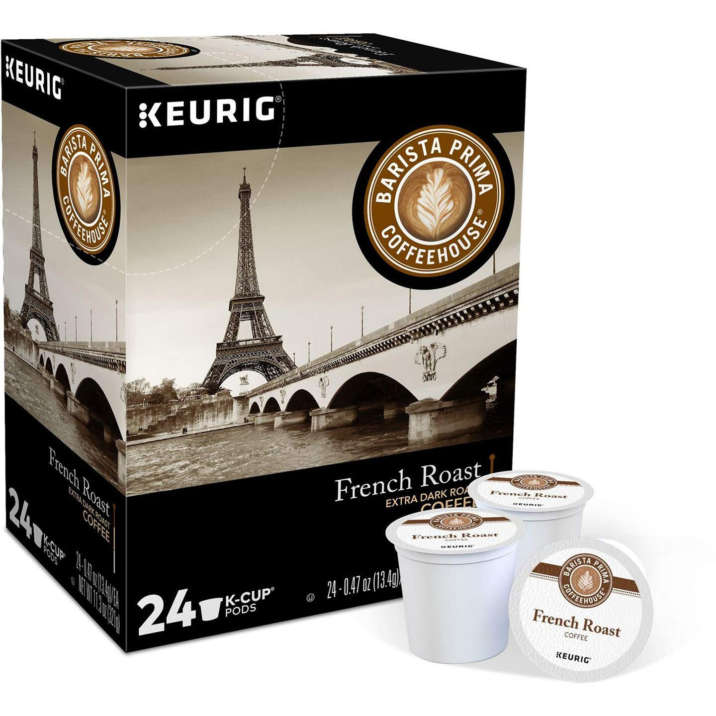 Barista Prima Coffeehouse Coffee, Keurig K-Cups, French Roast, 96 Count (Packaging May Vary)
