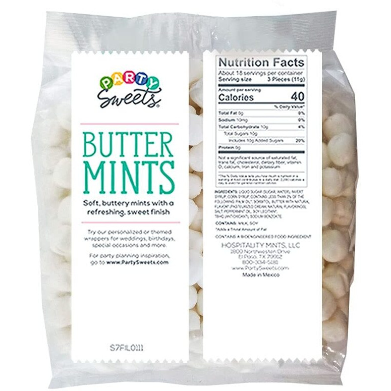 Party Sweets White Buttermints, 2.75 Pound, Appx. 350 Pieces From Hospitality Mints