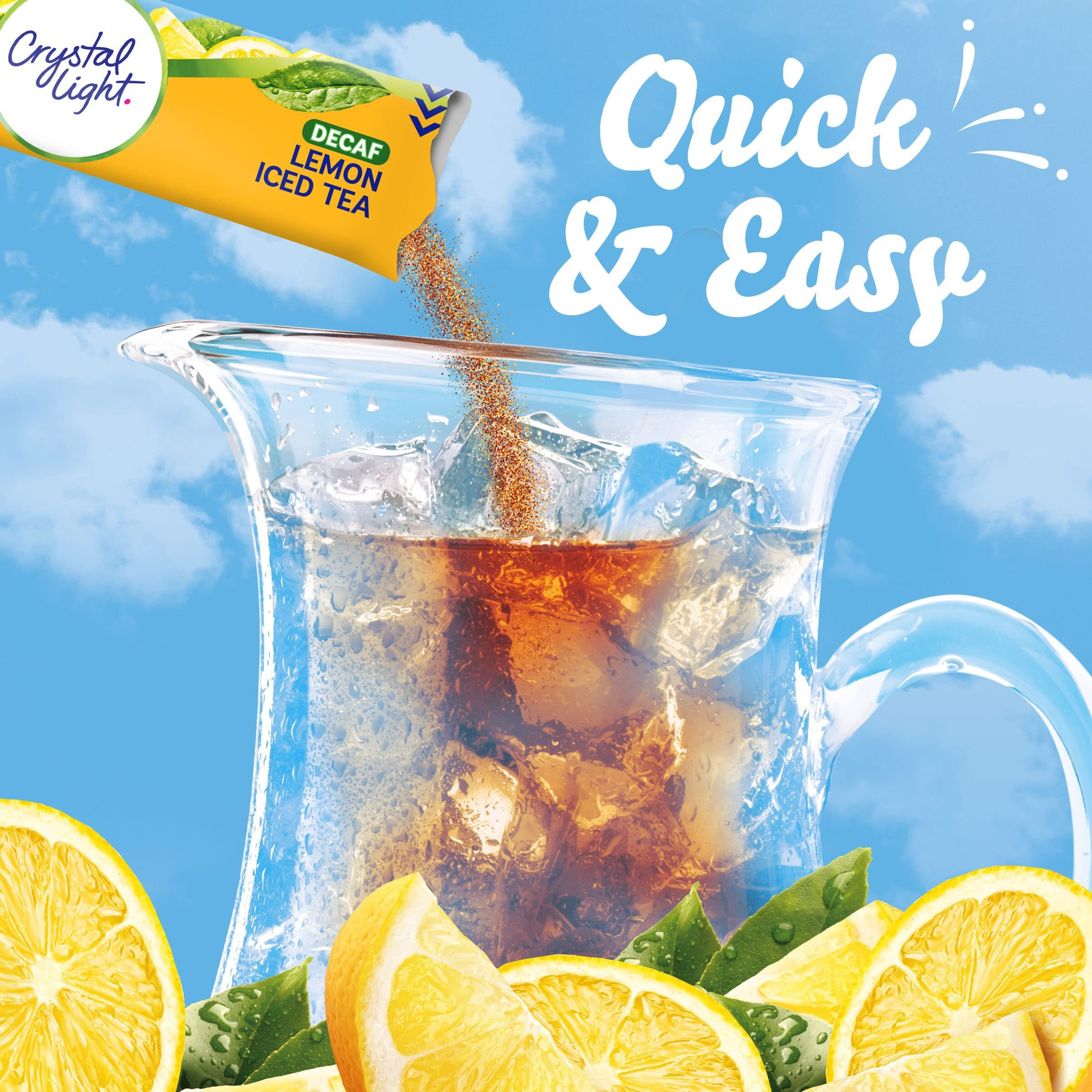 Crystal Light Sugar-Free Decaffeinated Lemon Iced Tea Naturally Flavored Powdered Drink Mix 72 Count Pitcher Packets