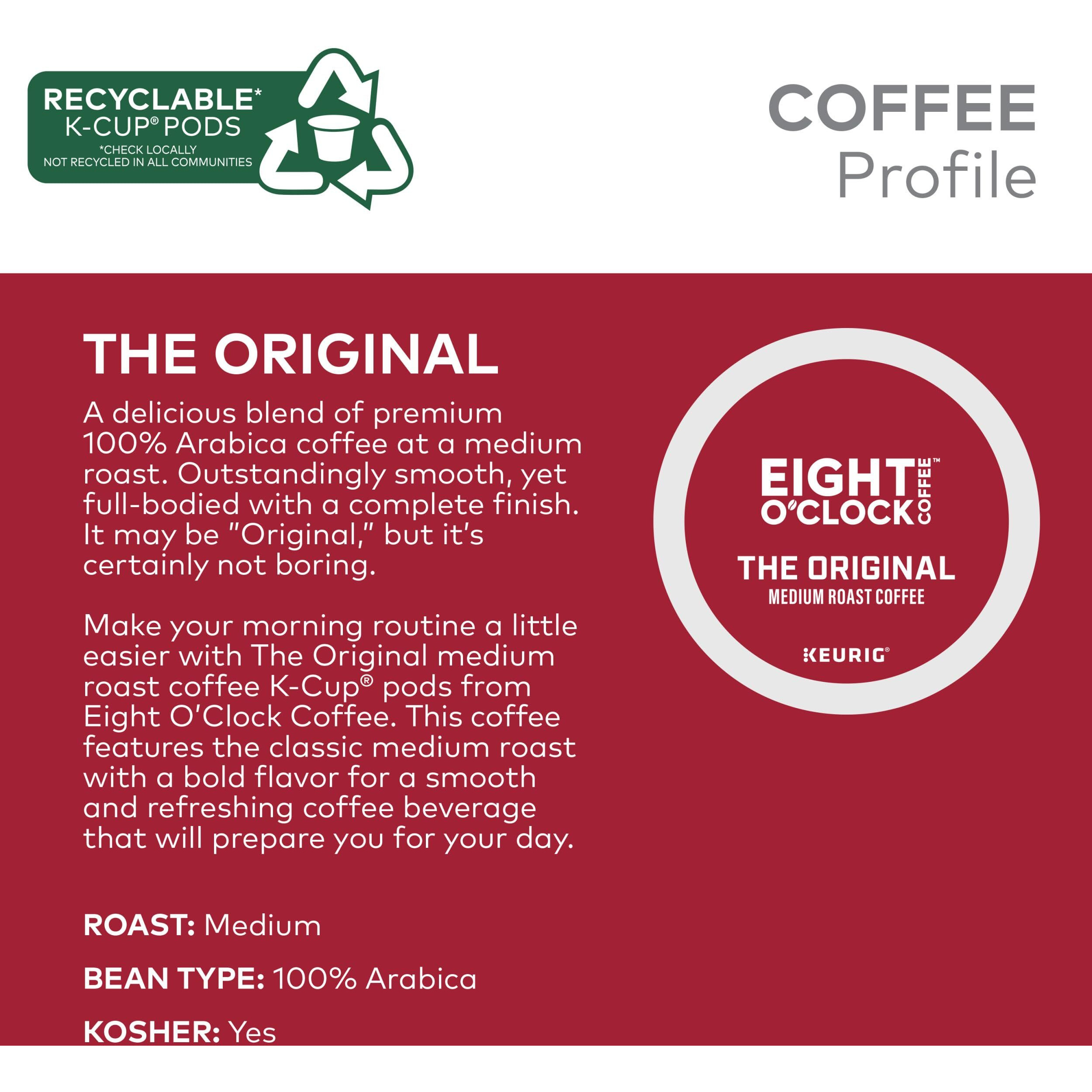 Eight O'Clock Coffee The Original, Keurig Single Serve K-Cup Pods, Medium Roast, 72 Count (6 Packs Of 12)