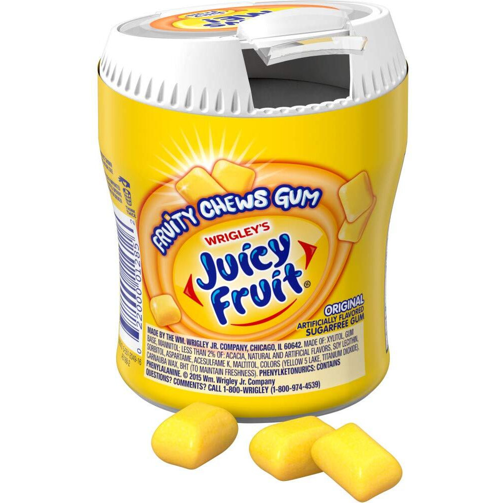 Juicy Fruit Fruity Chews Original Sugarfree Gum, 40 Piece Bottle
