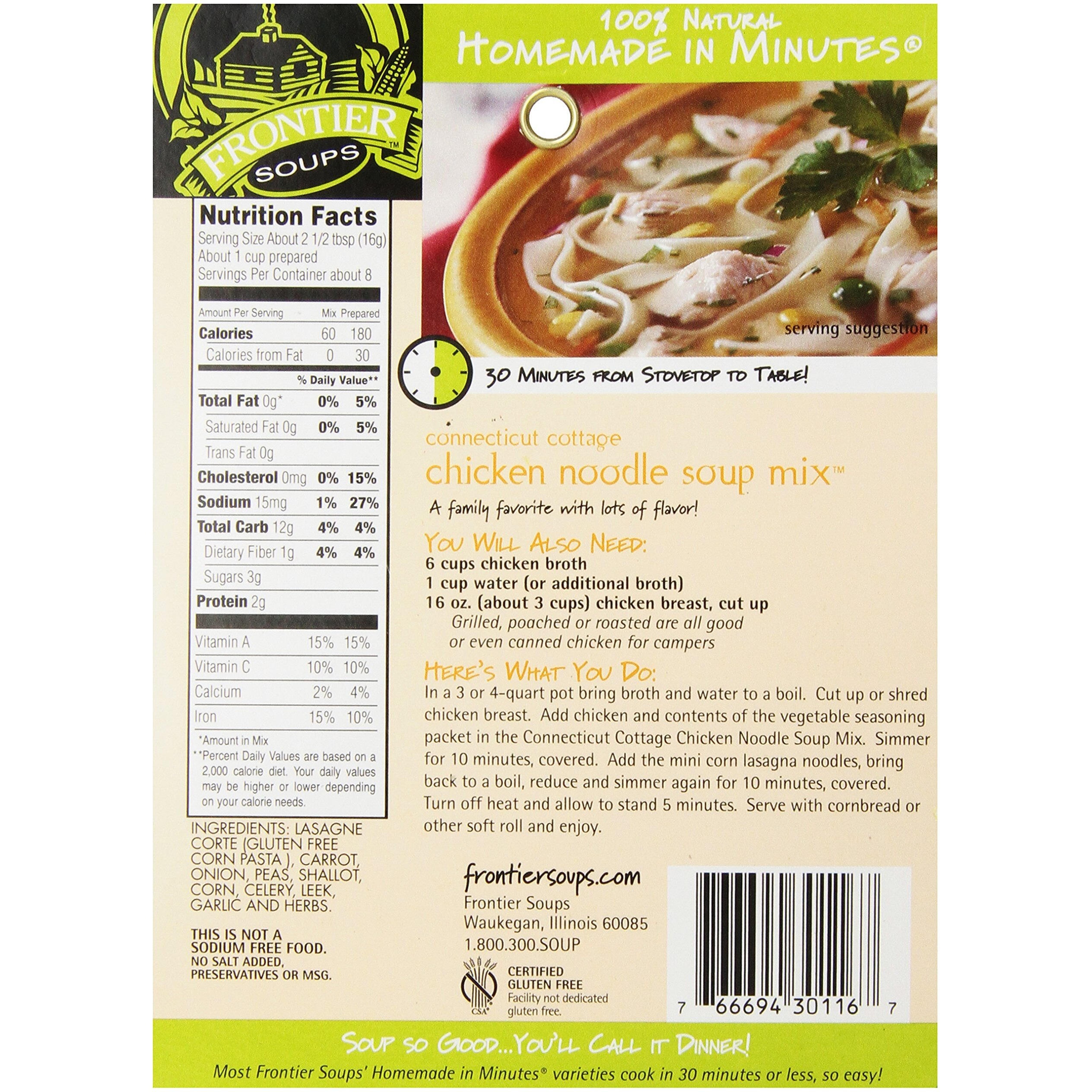 Frontier Soups Homemade In Minutes Soup Mix, Connecticut Cottage Chicken Noodle, 4.25 Oz