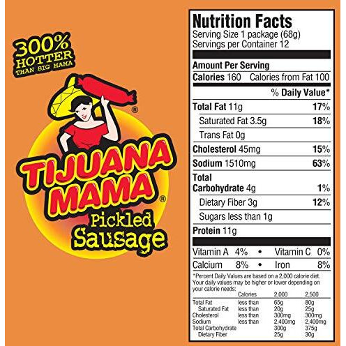 Penrose Tijuana Mama Pickled Sausages, 2.4 Ounce, 12 Pack