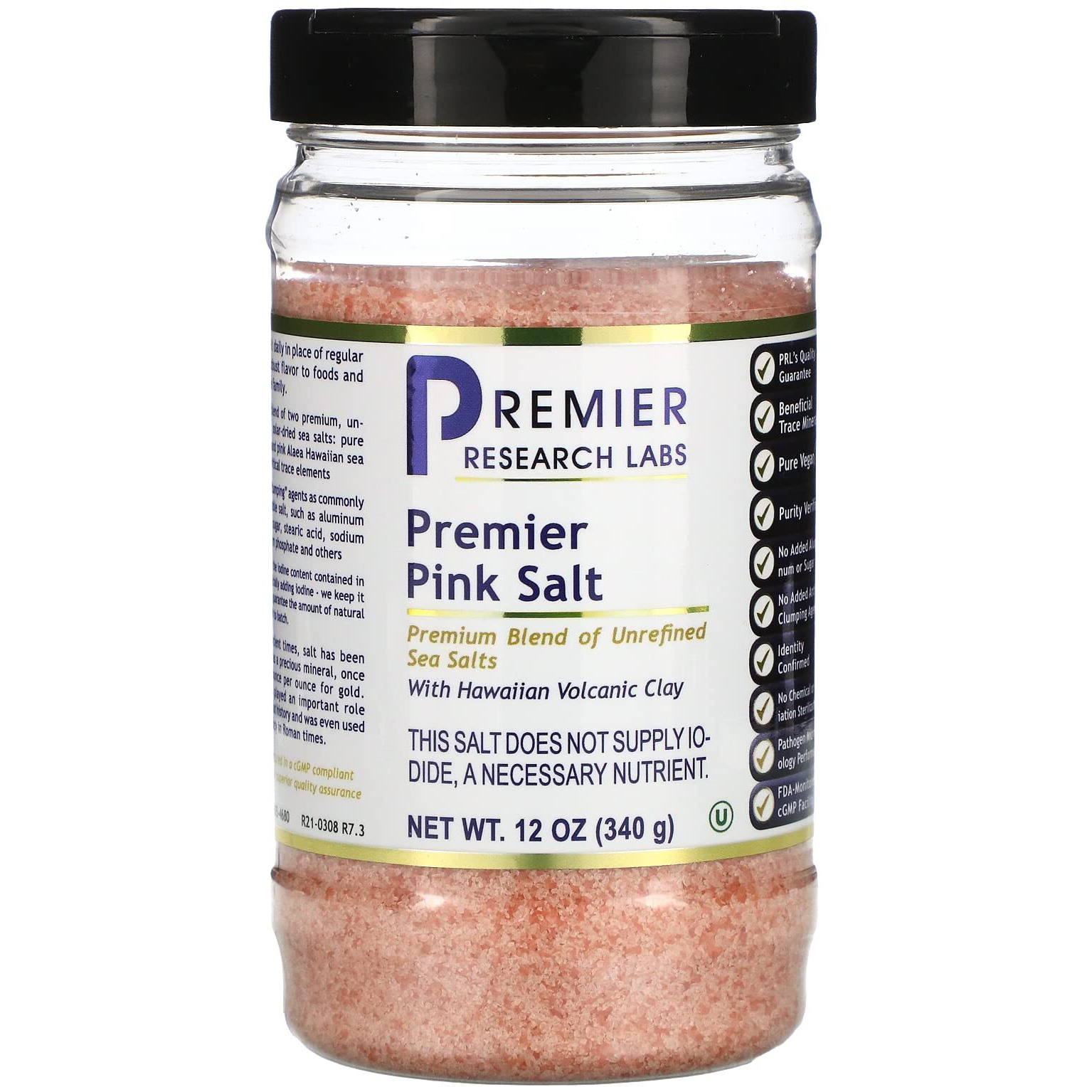 Premier Pink Salt, 12 Ounce, A Premium Blend Of Unrefined Sea Salts For Everyday Use, Does Not Include Anti-Clumping Agents Or Additives