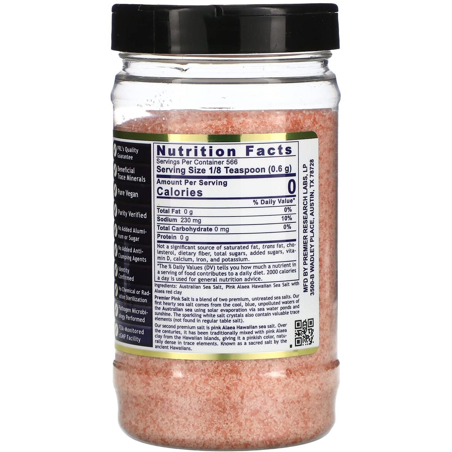 Premier Pink Salt, 12 Ounce, A Premium Blend Of Unrefined Sea Salts For Everyday Use, Does Not Include Anti-Clumping Agents Or Additives