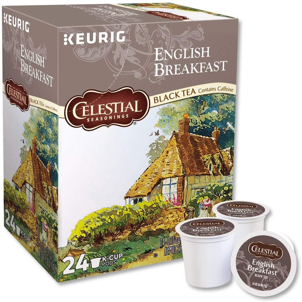 Celestial Seasonings English Breakfast Black Tea, Single-Serve Keurig K-Cup Pods, 24 Count