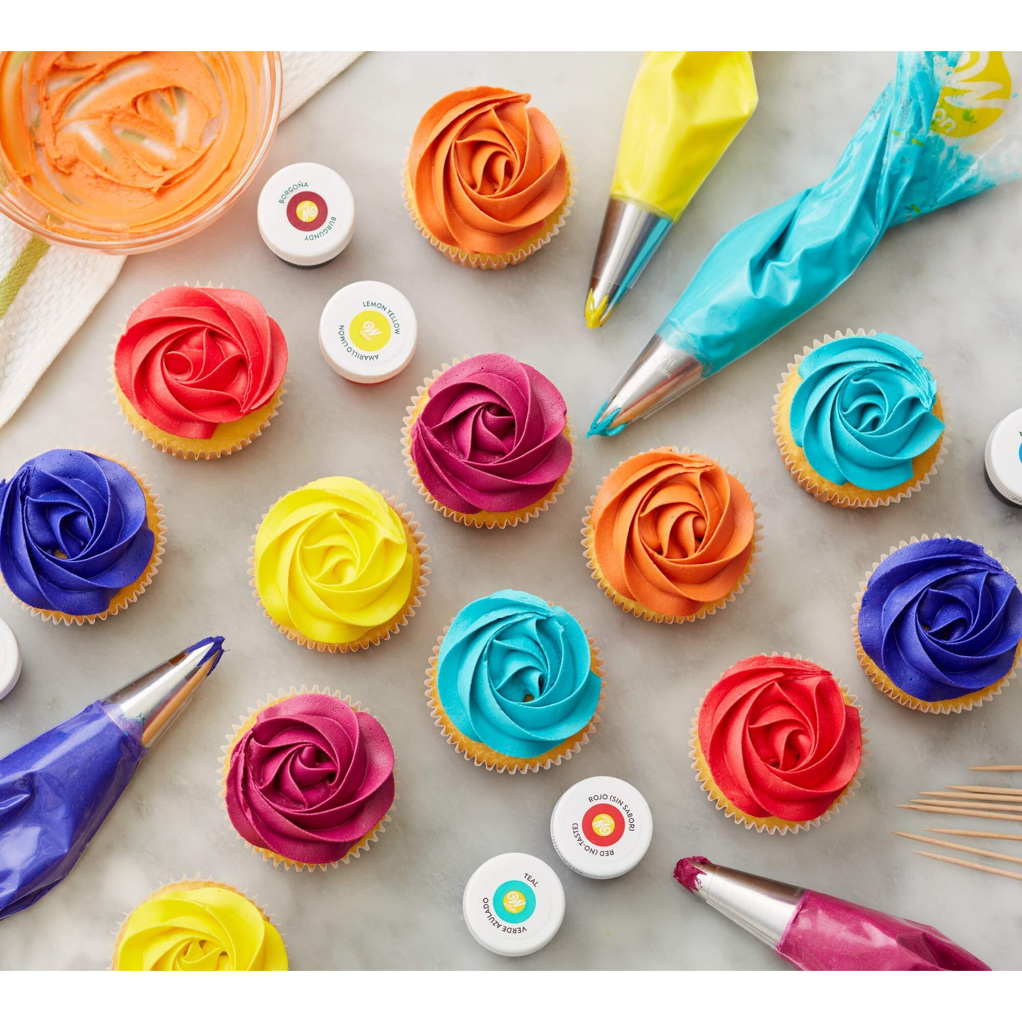 Wilton Icing, 12-Count Gel-Based Food Color, 0.5 Ounce (Pack Of 12), Assorted