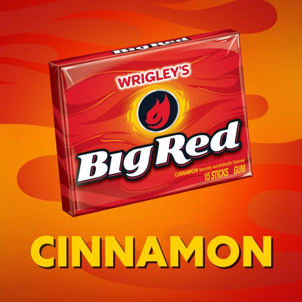 Big Red Wrigley's Cinnamon Chewing Gum Bulk Pack, 15 Count(Pack Of 10)