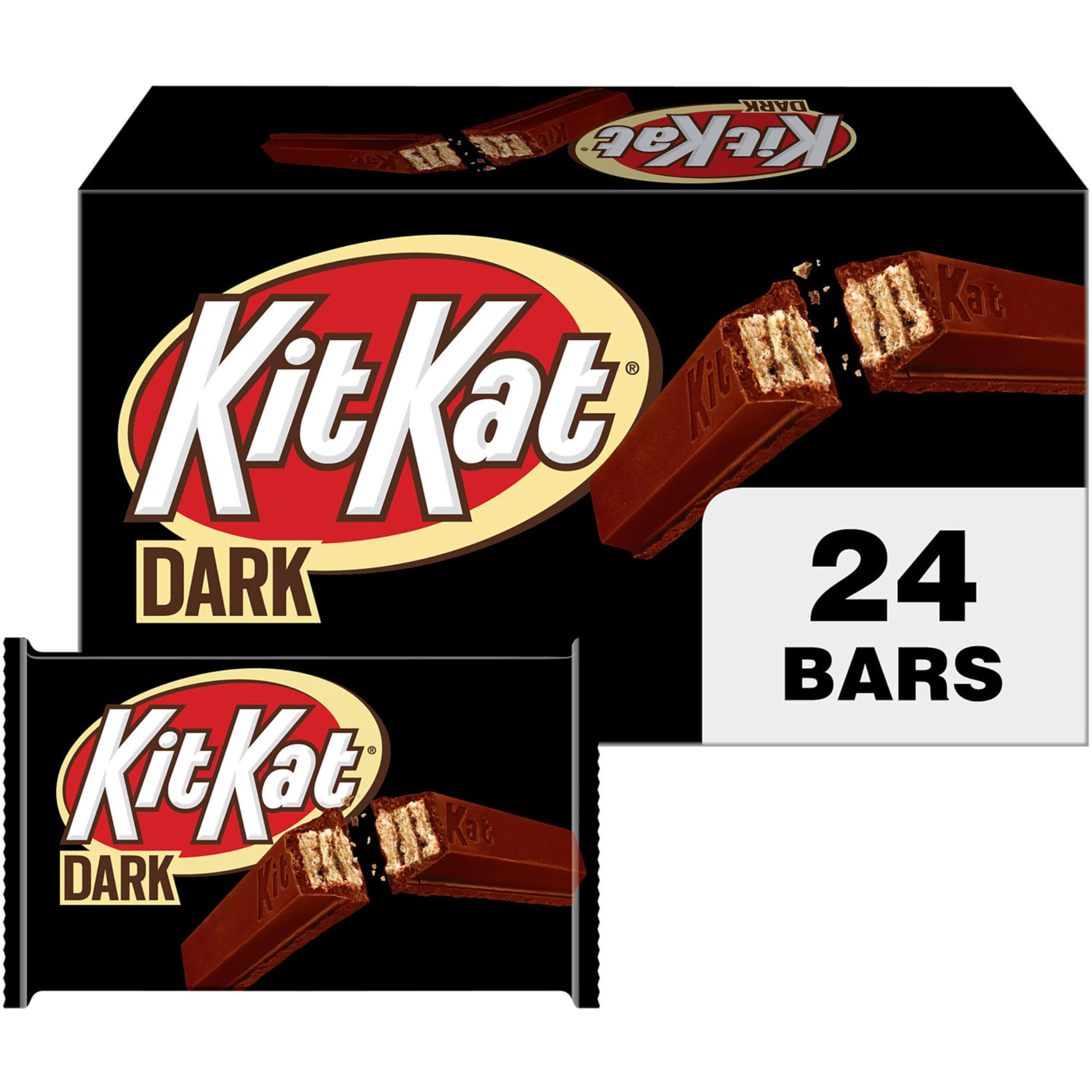 Kit Kat Dark Chocolate Wafer Candy Bars, 1.5 Oz (24 Count)